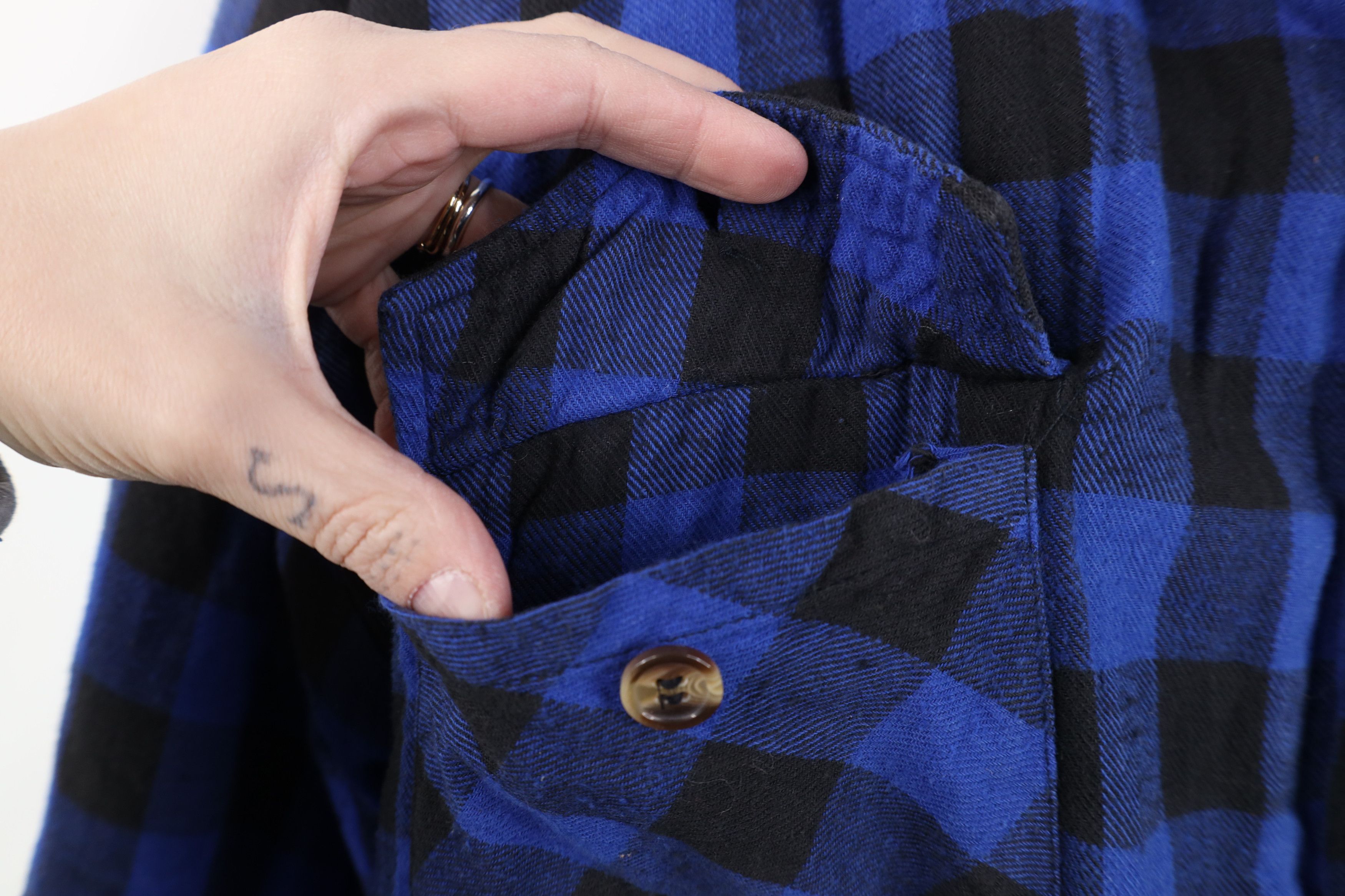 Vintage Vintage 90s Streetwear Lined Hooded Flannel Shirt Jacket Size US XL / EU 56 / 4 - 4 Thumbnail