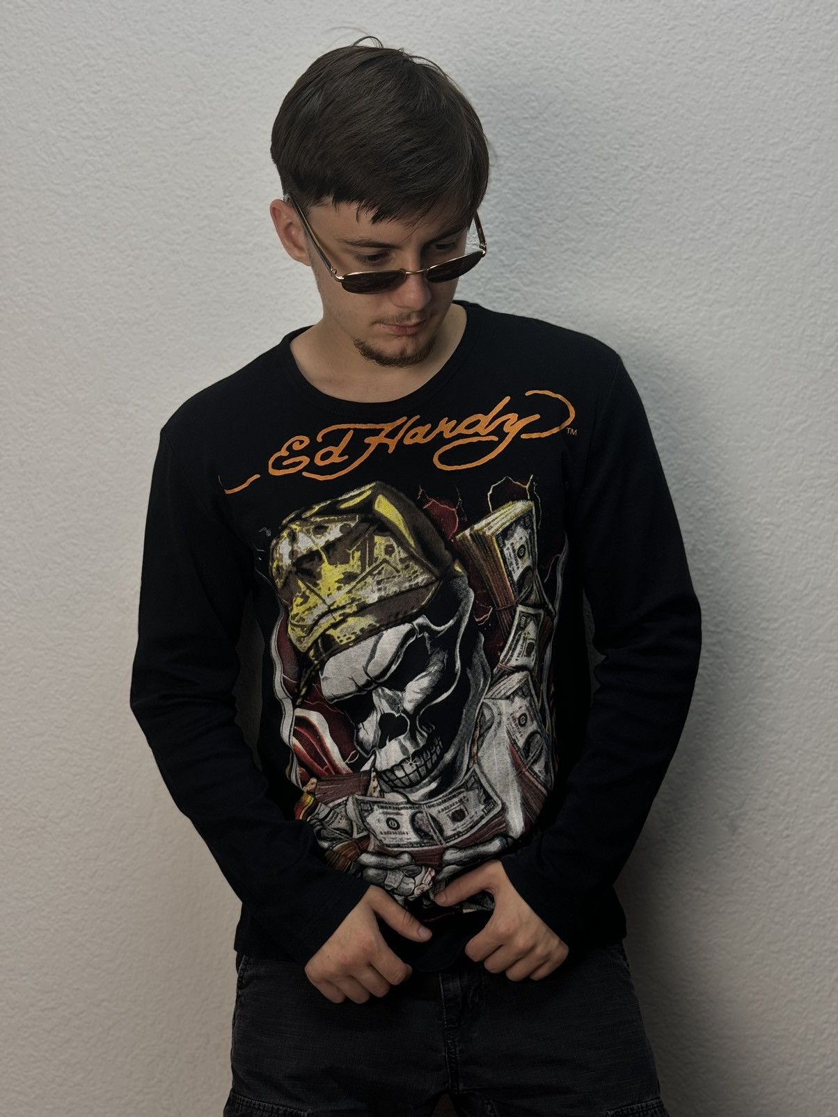 Christian Audigier Ed Hardy Christian Audigier Skull Panthera Black Long Sleeve Size US M / EU 48-50 / 2 - 2 Thumbnail
