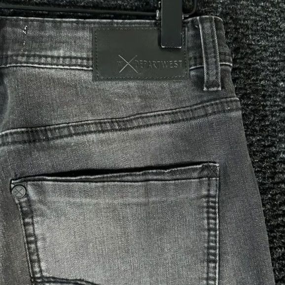 Vintage Depart West Jeans Mens 30 Black Men Trooper Denim Wash Distressed Straight Leg 30x29 Size US 30 / EU 46 - 4 Thumbnail
