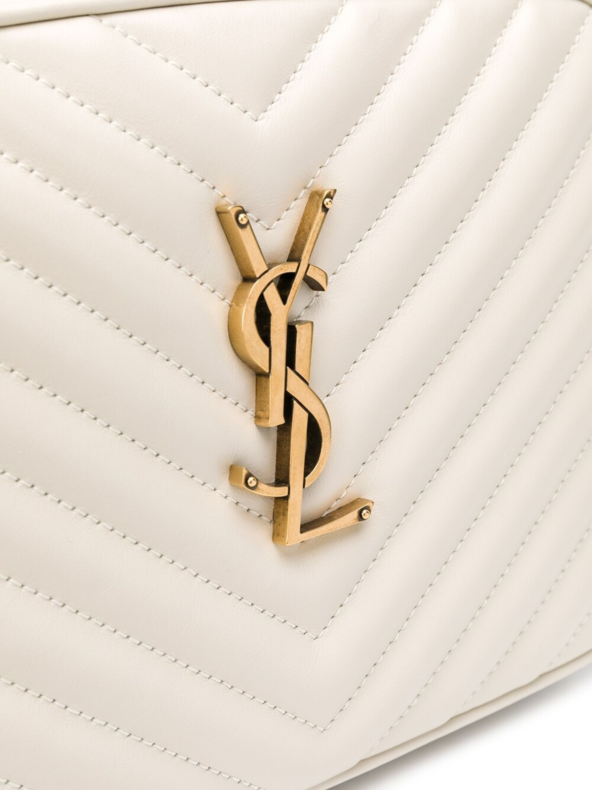 Saint Laurent Paris o1s1wg111124 Size: OS / Lou in Ouilted Leather Bag in White Size ONE SIZE - 8 Thumbnail