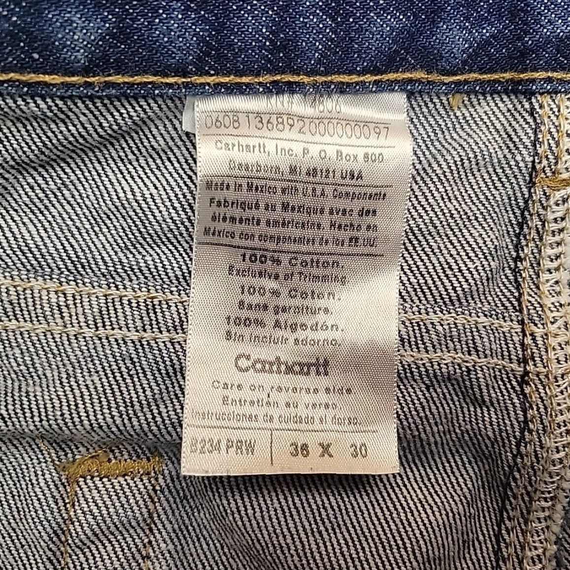 Carhartt Carhartt Jeans Mens 38 Inseam 28 Blue Denim Relaxed Fit Work Casual 5-Pocket Logo Belt Loops Solid Cotton Denim 38 Mens Jeans Size US 38 / EU 54 - 5 Thumbnail