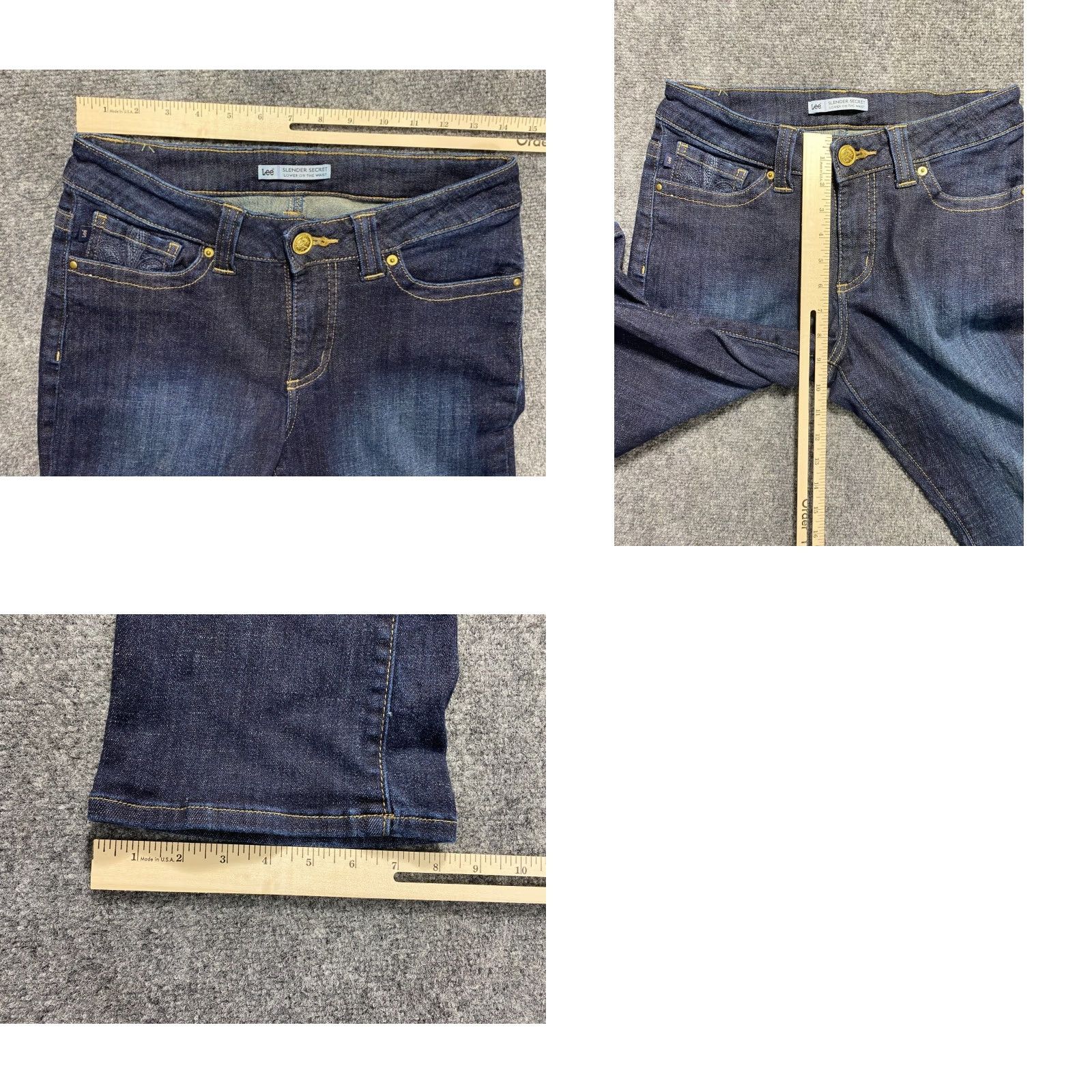 Lee Lee Jeans Womens 8 Medium Slender Secret Lower on The Waist Pockets Blue Faded Size 30" / US 8 / IT 44 - 8 Thumbnail