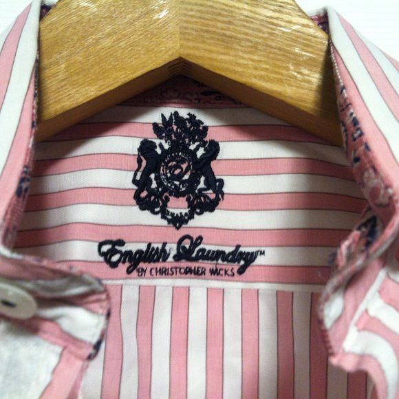 English Laundry ENGLISH LAUNDRY PINK 100%COTTON CASUAL SHIRT SIZE: 17/34-35 Size US XL / EU 56 / 4 - 10 Thumbnail