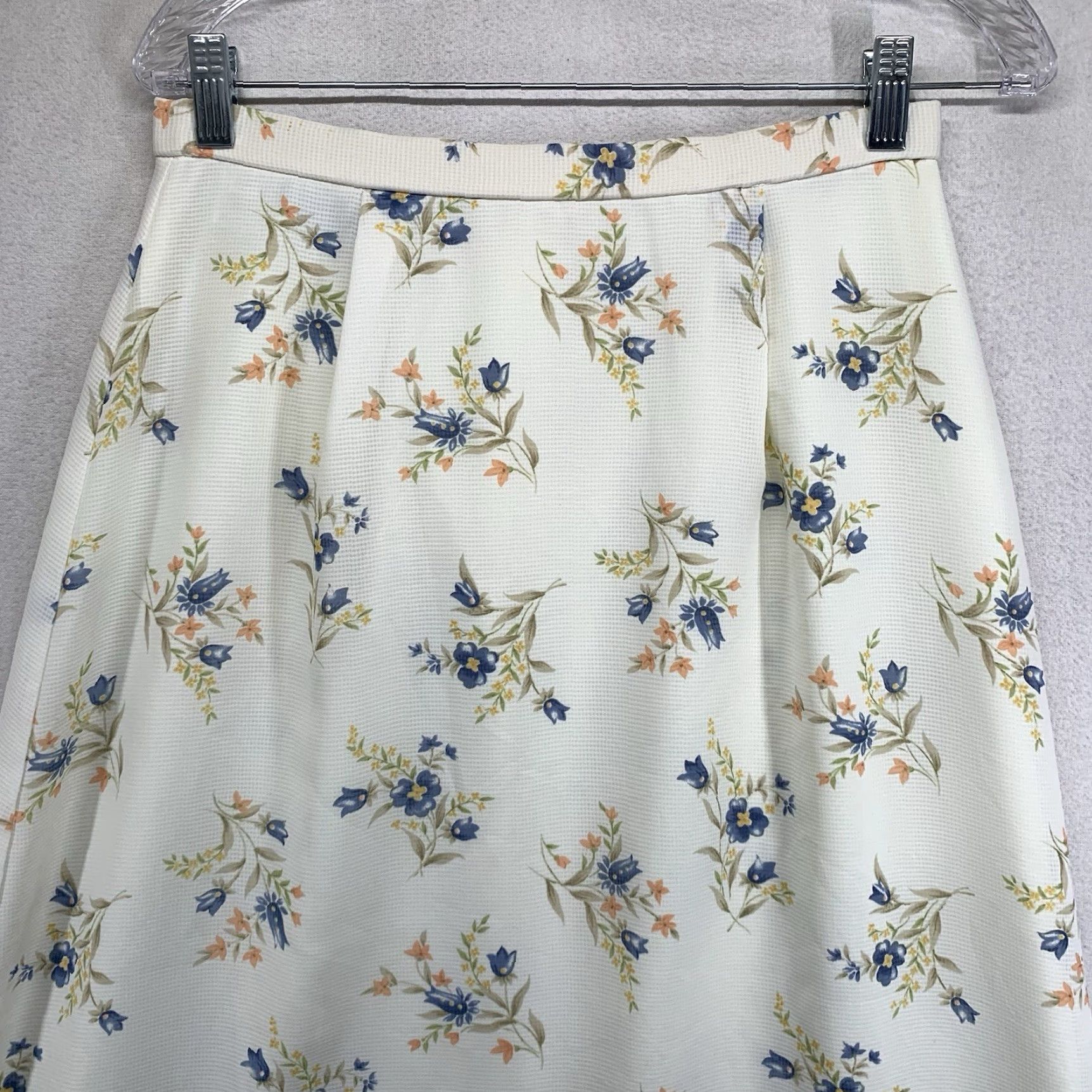 Pendleton Pendleton Skirt Women A-Line Midi Ivory Floral Polyester Lined Zipper Button American Hippie Flower 8 Womens Size 30" / US 8 / IT 44 - 3 Thumbnail