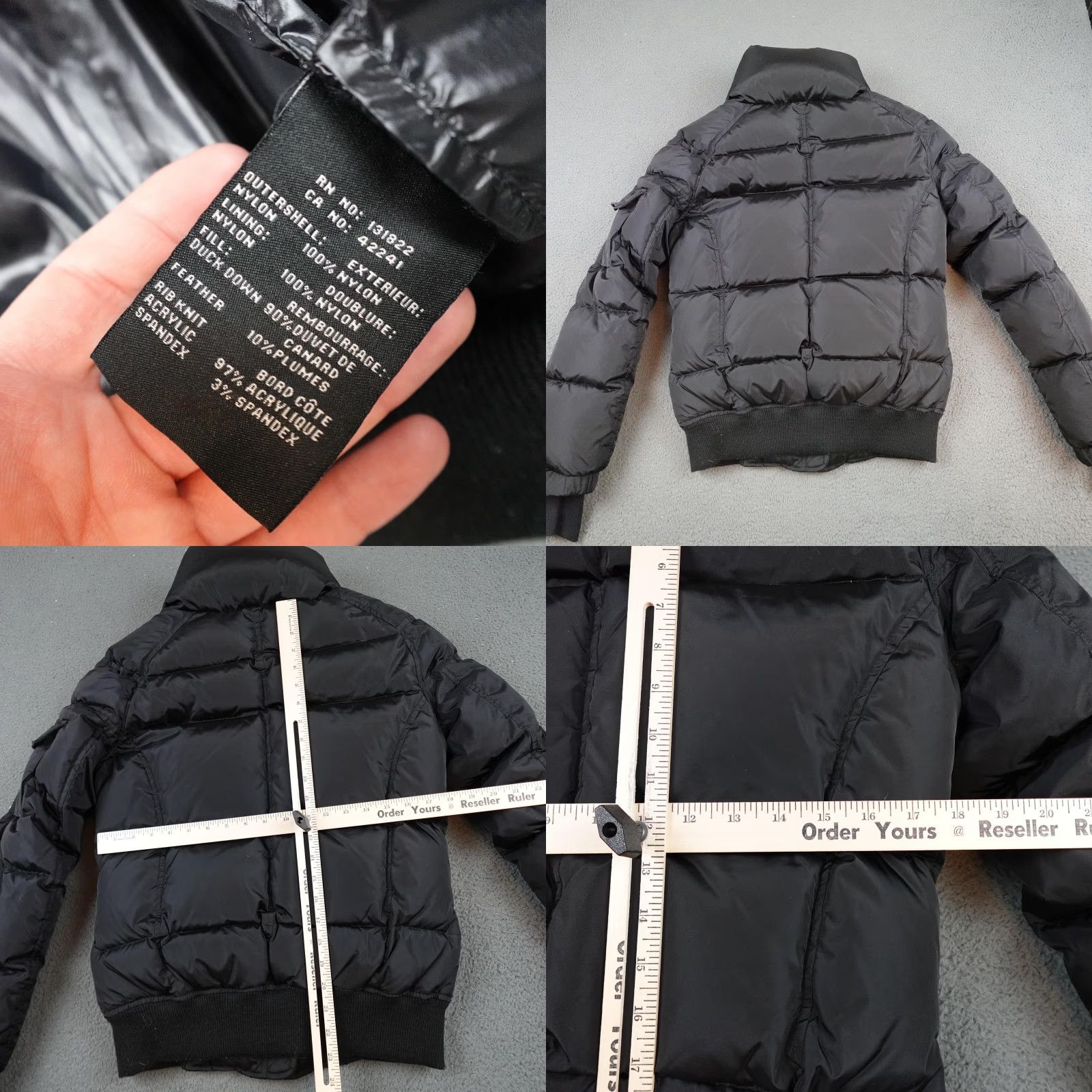 Vintage SAM New York Jordy Jacket Womens Large Black Down Puffer Bomber Zip Coat Size L / US 10 / IT 46 - 8 Thumbnail