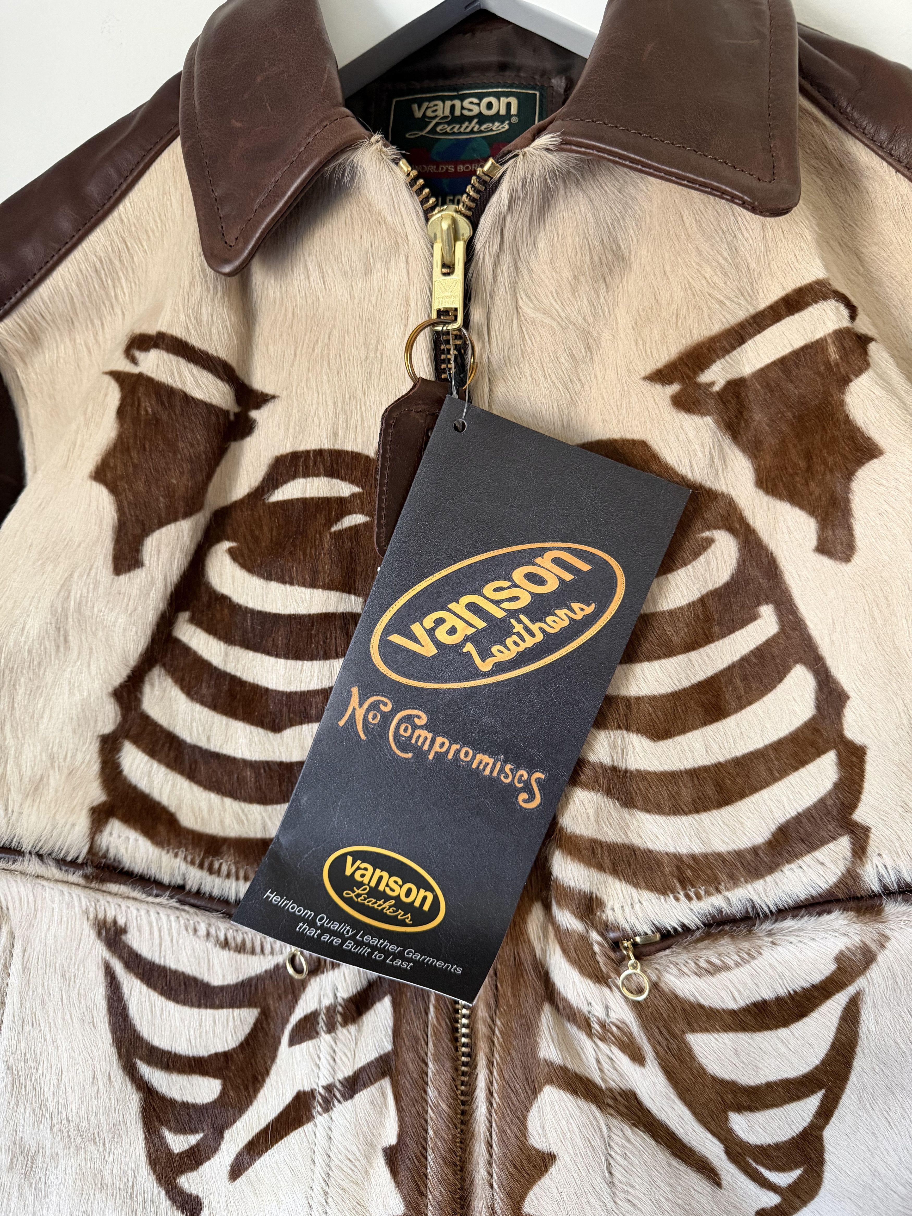 Aime Leon Dore × Vanson Leathers Aime Leon Dore Vanson Skeleton Leather Jacket in Brown Size US XL / EU 56 / 4 - 6 Thumbnail