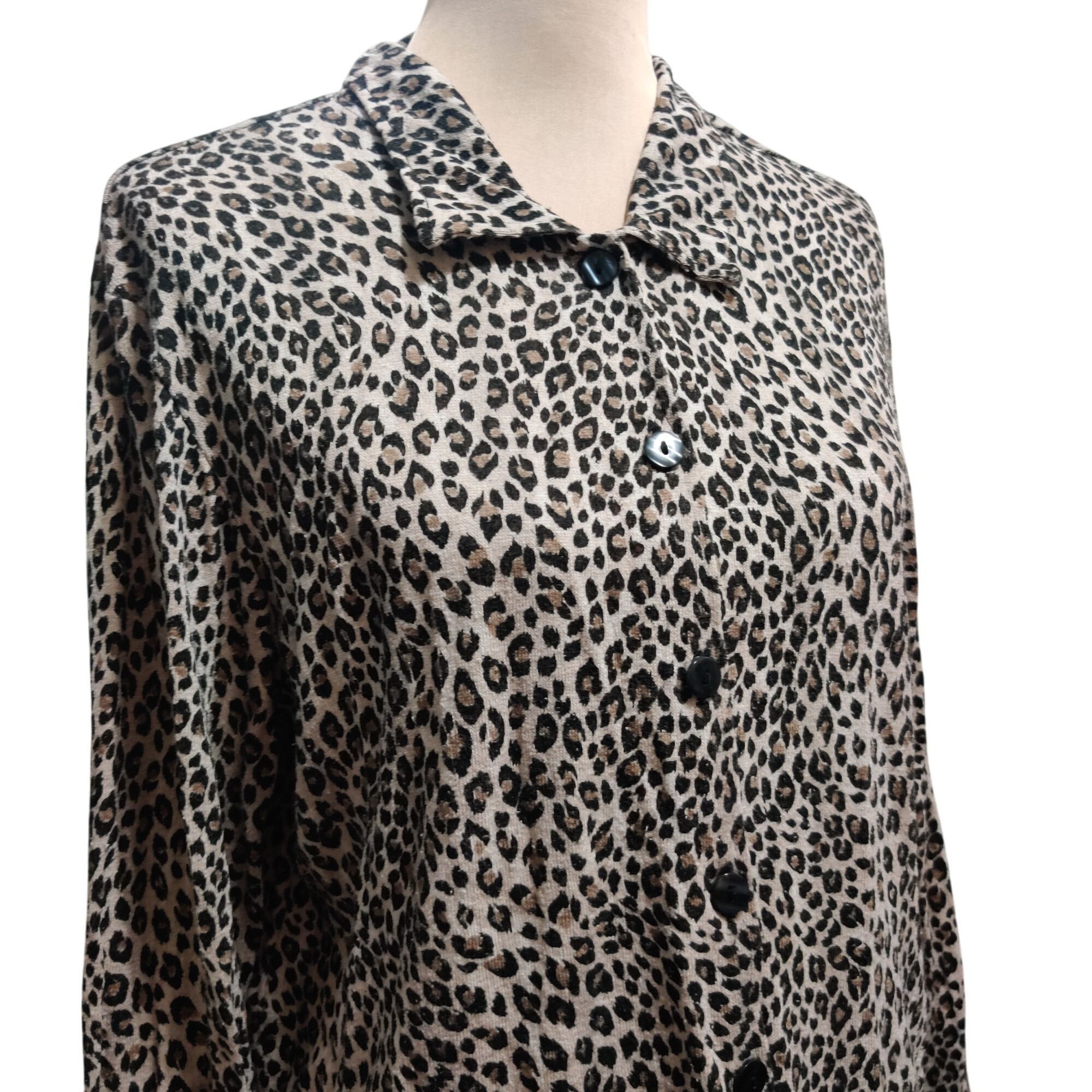 Vintage Vintage Cervelle L Matte Silk Leopard Print Blouse Long Slee Size L / US 10 / IT 46 - 8 Thumbnail