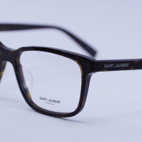 Saint Laurent Paris Saint Laurent SL458/F 002 Eyeglasses Dark Havana 55mm Size ONE SIZE - 10 Thumbnail