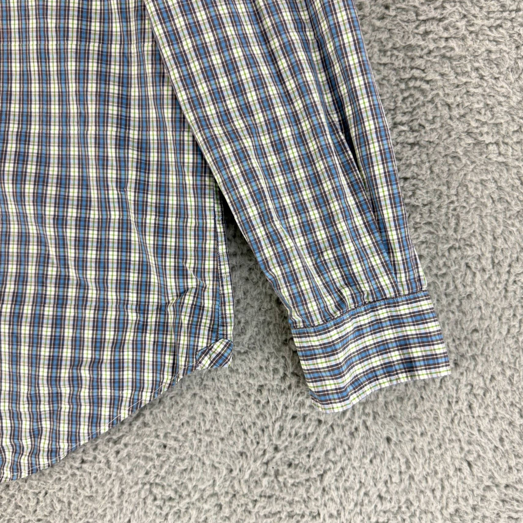Pinko Thomas Pink Button-Up Shirt Men XL Blue Plaid Casual Fit Long Sleeve Cotton Size US XL / EU 56 / 4 - 3 Thumbnail