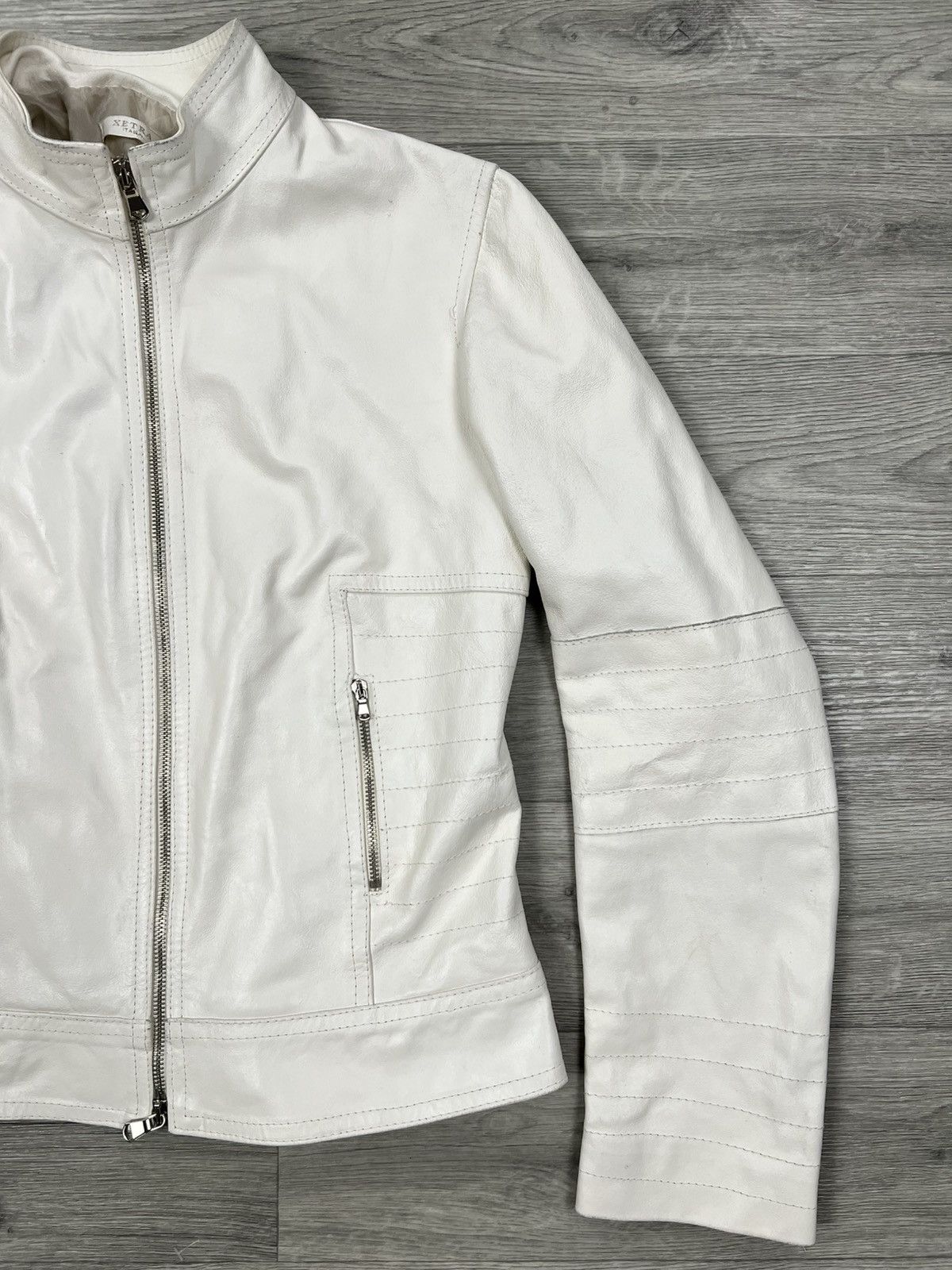 Other XETRA Italy Creamy Lambskin Leather Moto Jacket Women’s Sz M Size M / US 6-8 / IT 42-44 - 3 Thumbnail