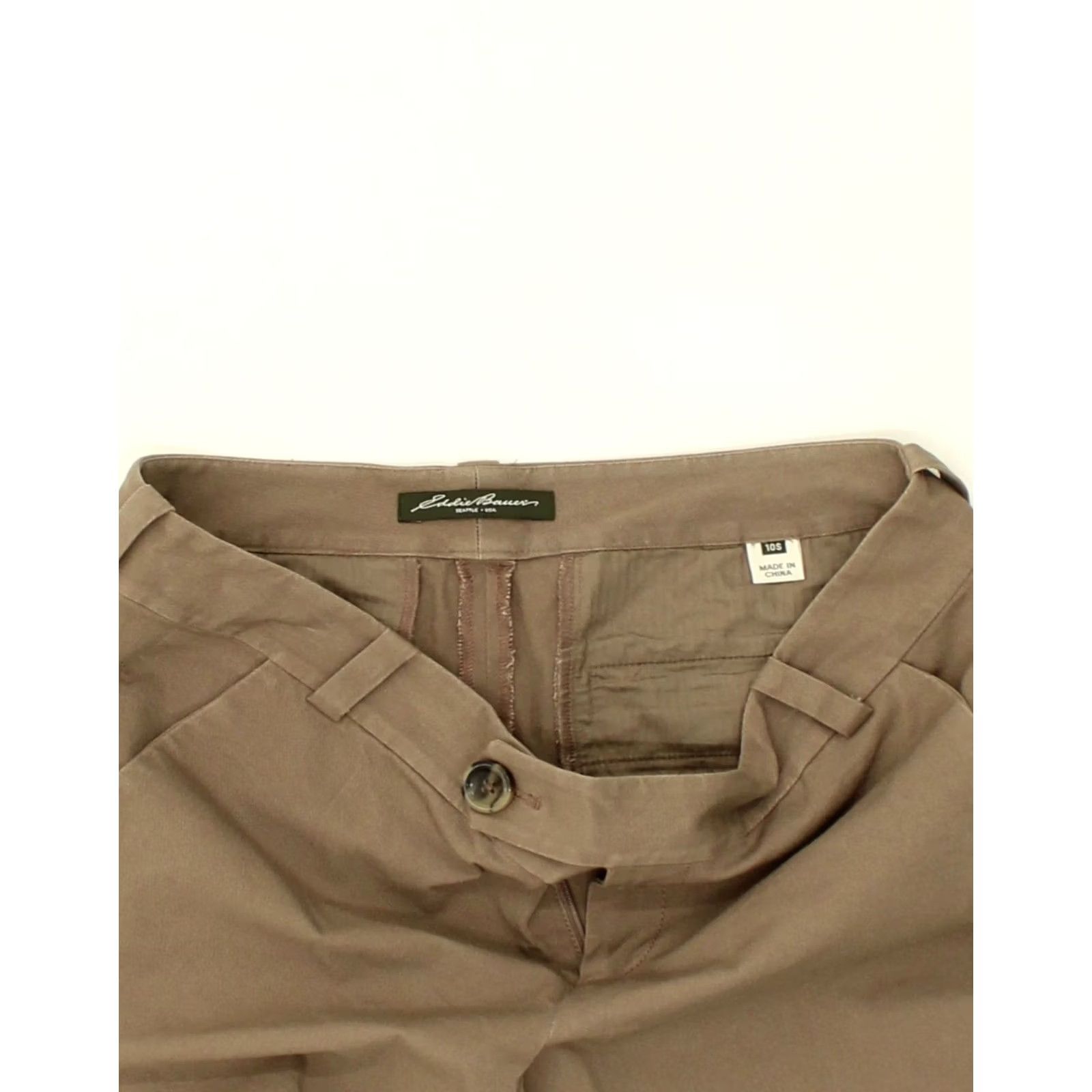 Eddie Bauer EDDIE BAUER Womens Wide Leg Trousers Khaki Cotton US 10 L W32 L28 Size 36" / US 14 / IT 50 - 3 Thumbnail