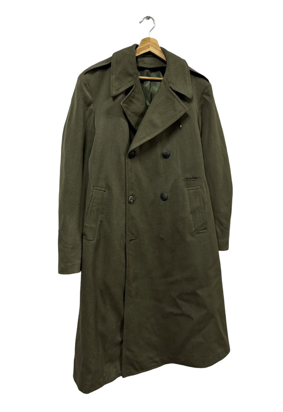 Vintage Vtg🔥60’s USMC Marine Cops Trench Overcoat Seige Green Jacket Size US M / EU 48-50 / 2 - 7 Thumbnail