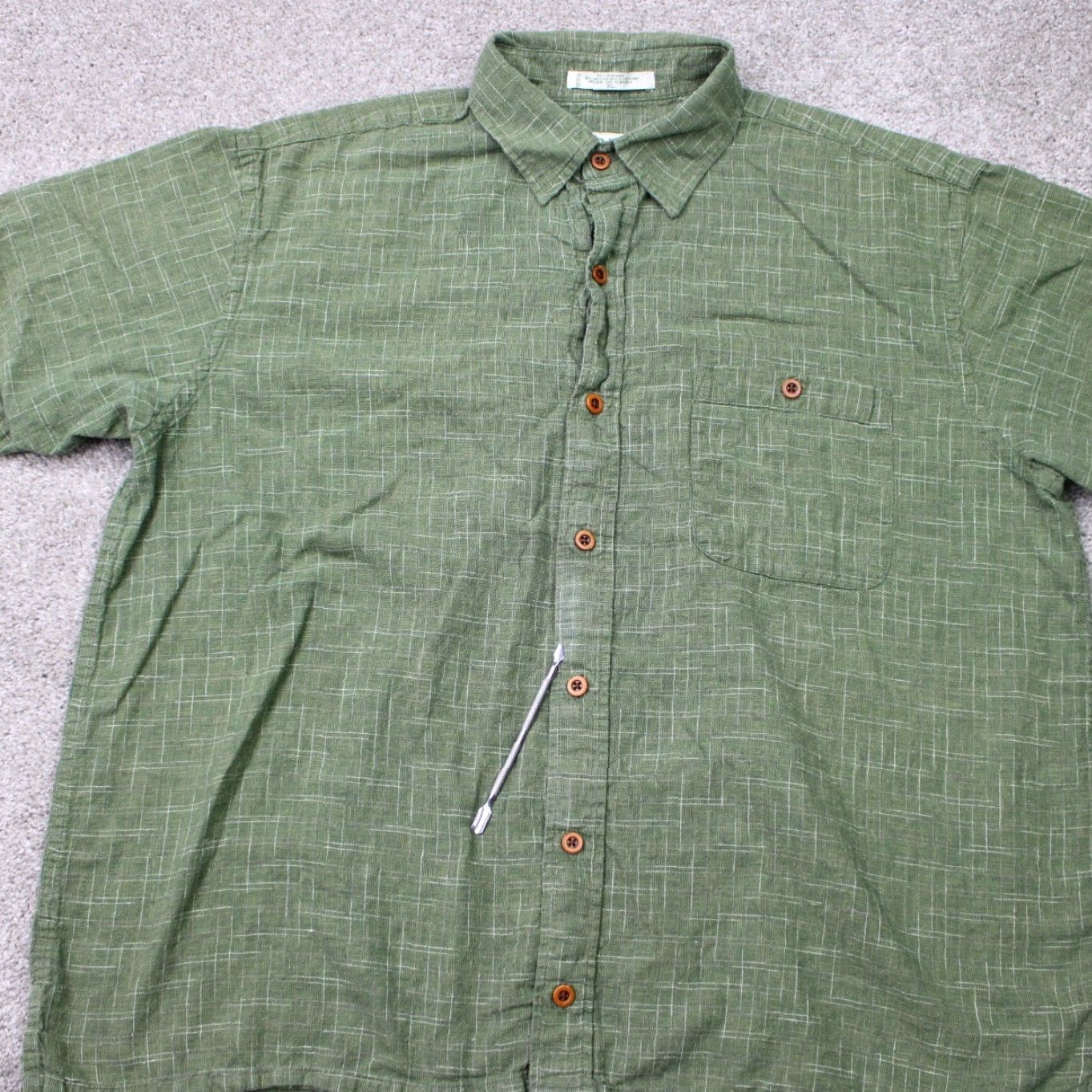 Orvis Orvis Shirt Mens XL Green Check Hemp/Organic Cotton Short Sleeve Button Up Size US XL / EU 56 / 4 - 6 Thumbnail
