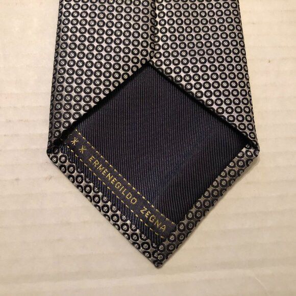 Ermenegildo Zegna ERMENEGILDO Zegna men's new gray silk tie 3 1/2" X 60" Size ONE SIZE - 2 Thumbnail