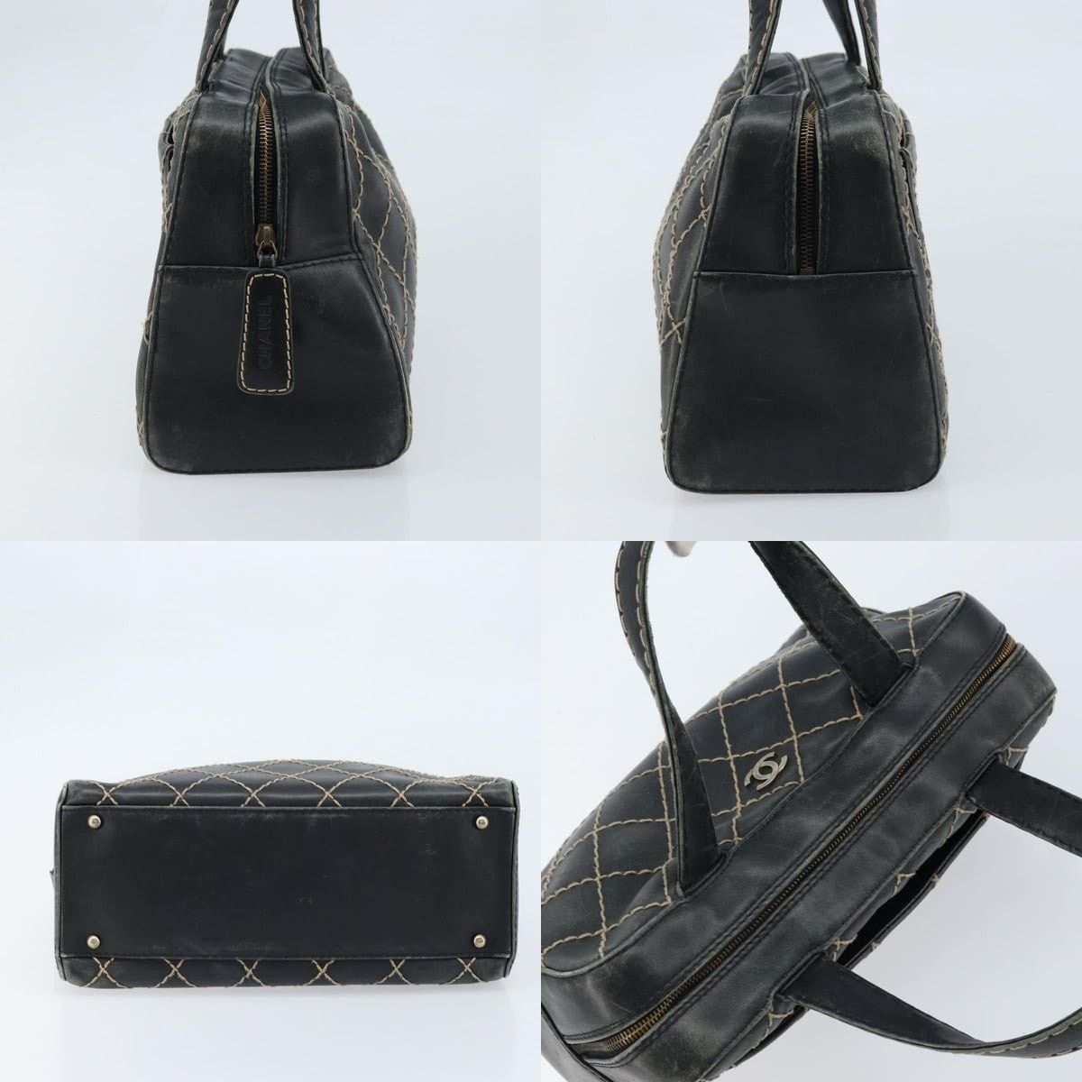 Chanel Chanel Wild Stitch Handbag Leather Black CC Size ONE SIZE - 3 Thumbnail