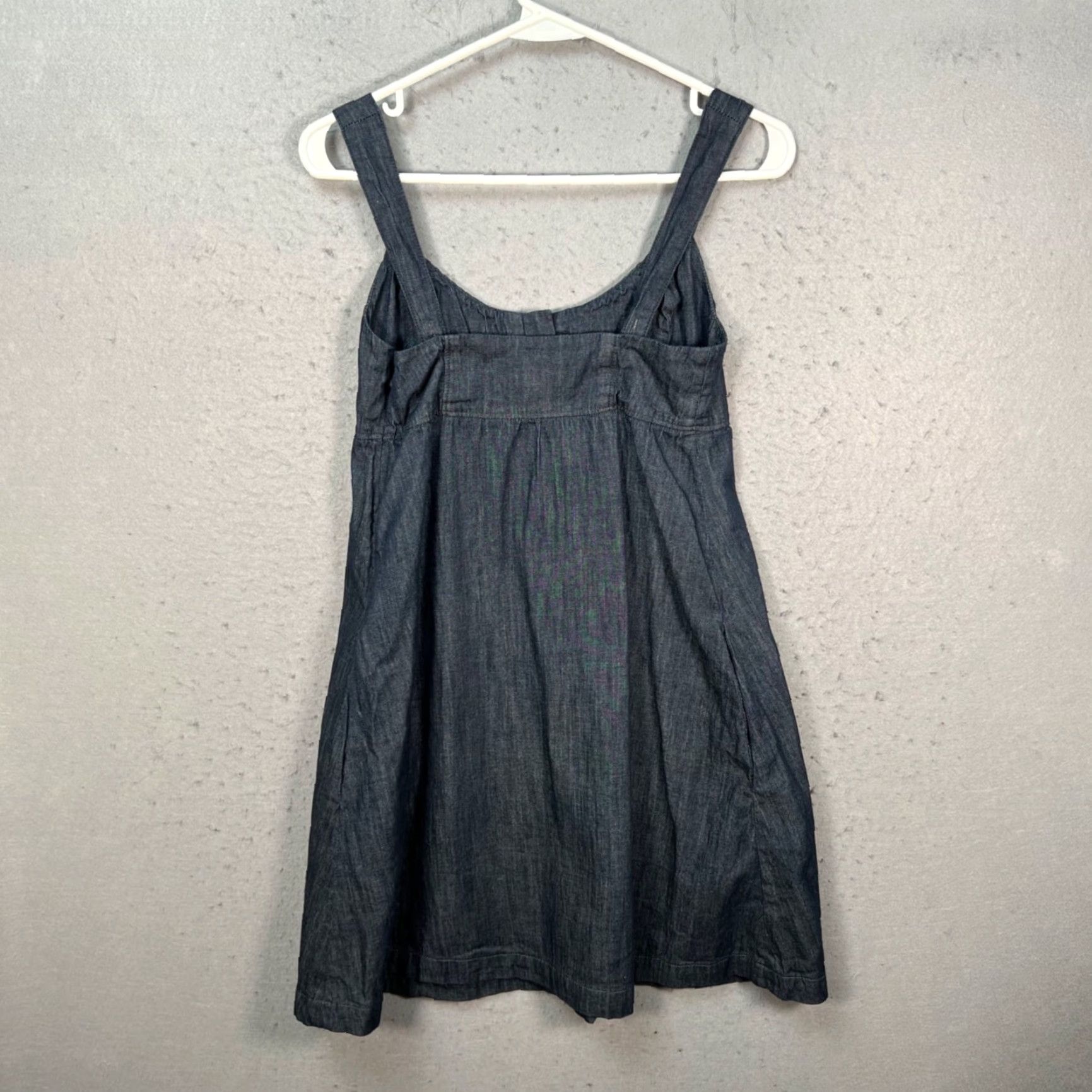 Calvin Klein Calvin Klein Jeans Womens Small Chambray Tank Dress Dark Denim Blue Sleeveless Size 28" / US 6 / IT 42 - 2 Thumbnail