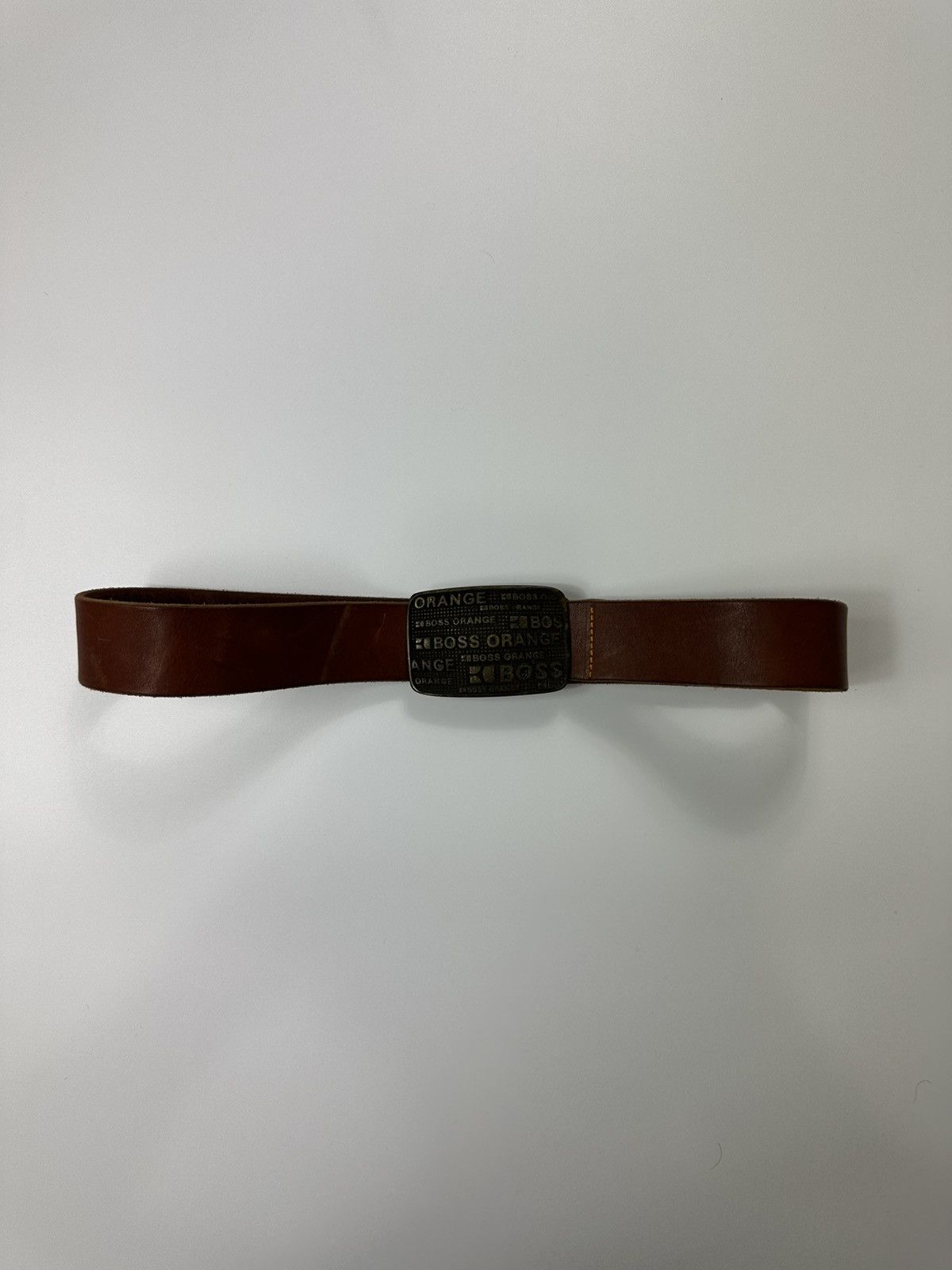 Hugo Boss Hugo Boss Leather Belt Monogram Big Metal Buckle 108 Size Size ONE SIZE - 1 Thumbnail