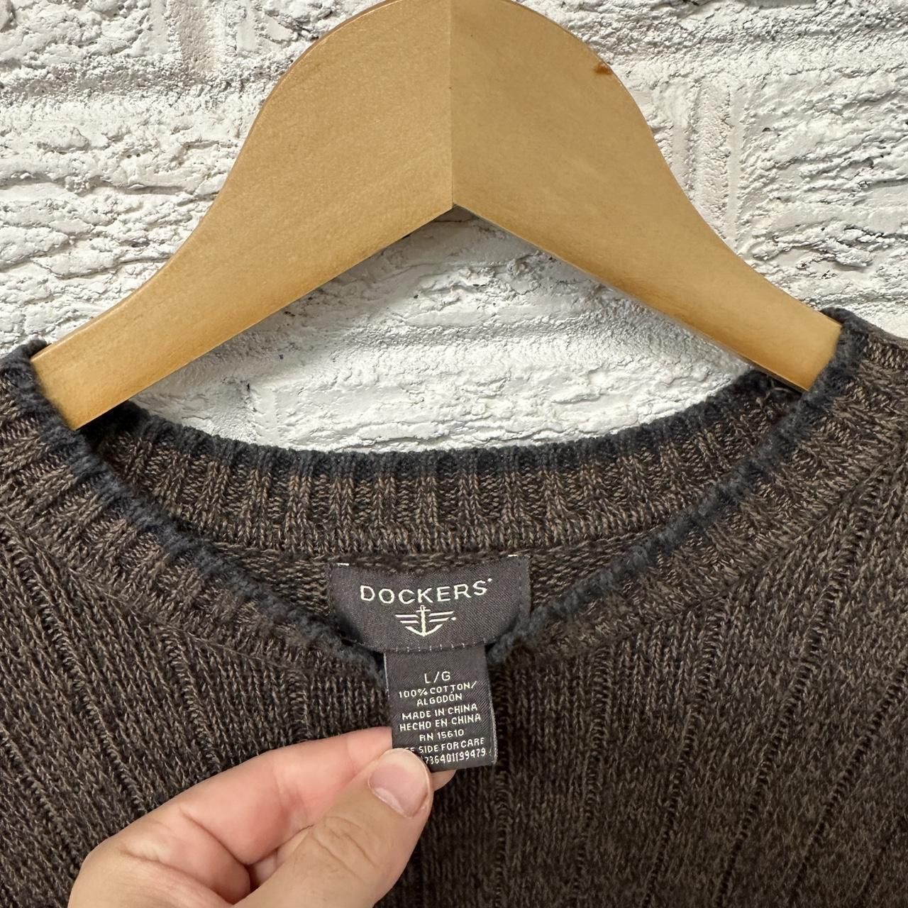 Dockers Vintage Dockers 100% Cotton Brown Knit Sweater Large Size US L / EU 52-54 / 3 - 4 Thumbnail