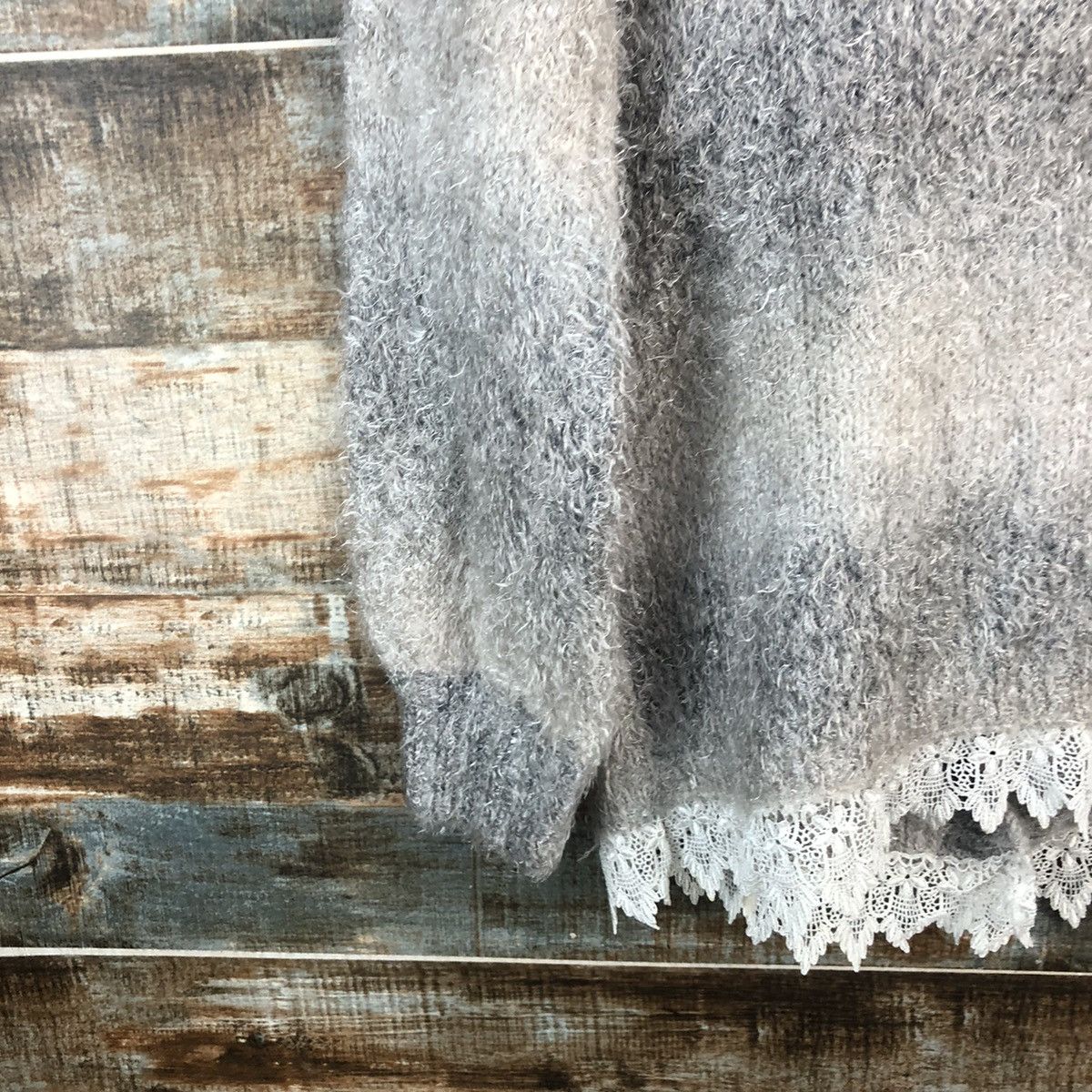 Vintage DL Ciqueto Ikka Gray shaggy fur Cardigan Knitwear #C531 Size L / US 10 / IT 46 - 14 Thumbnail