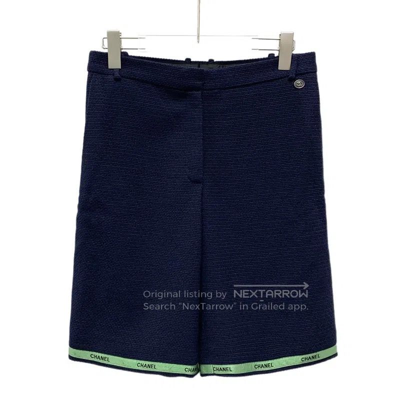 Chanel Chanel Dark blue logo logo cotton casual knitted five-poin Size 24" / US 00 / IT 34 - 1 Thumbnail
