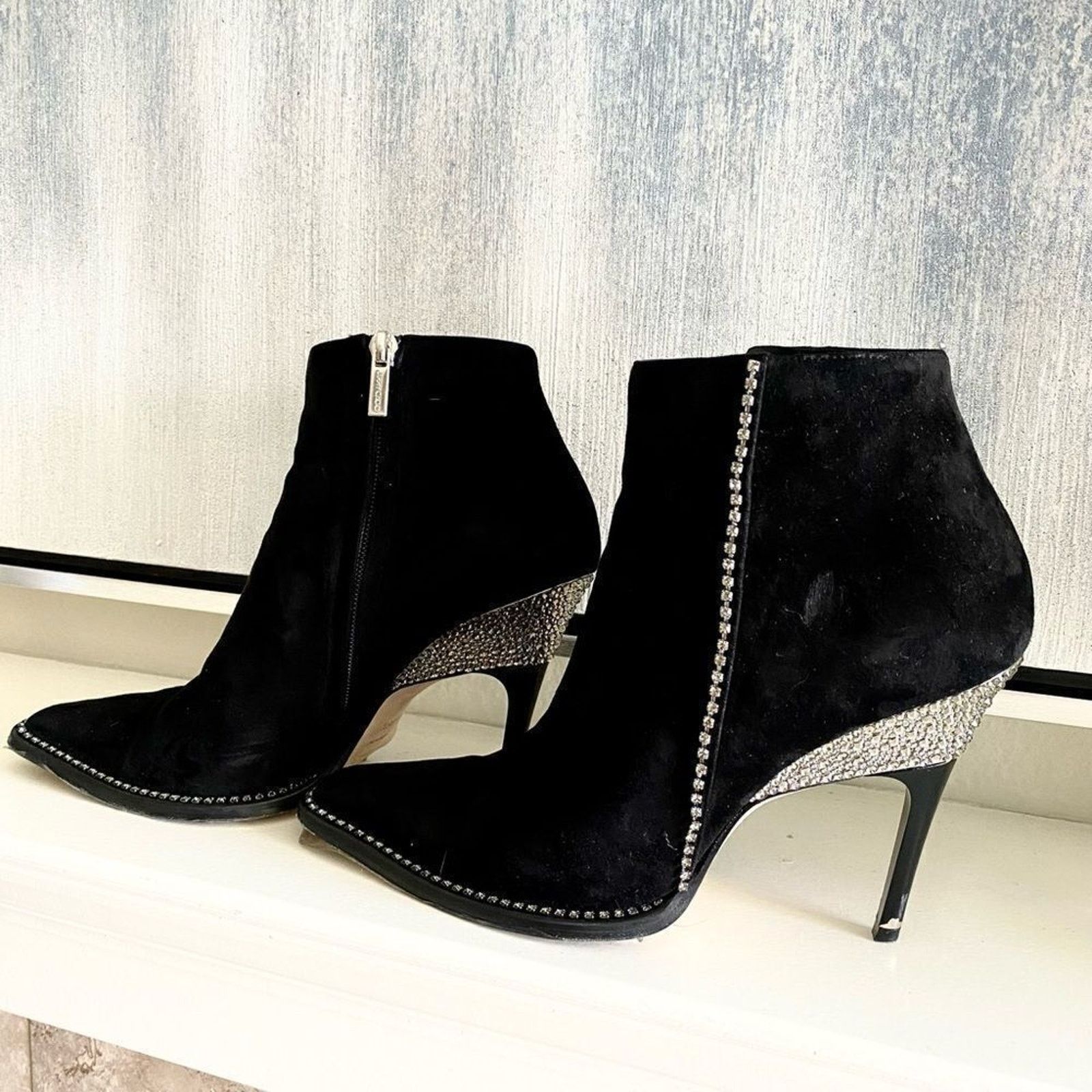 Jimmy Choo Jimmy Choo Brecken Black Suede Crystal Booties - Size 8.5 Size US 8.5 / IT 38.5 - 5 Thumbnail