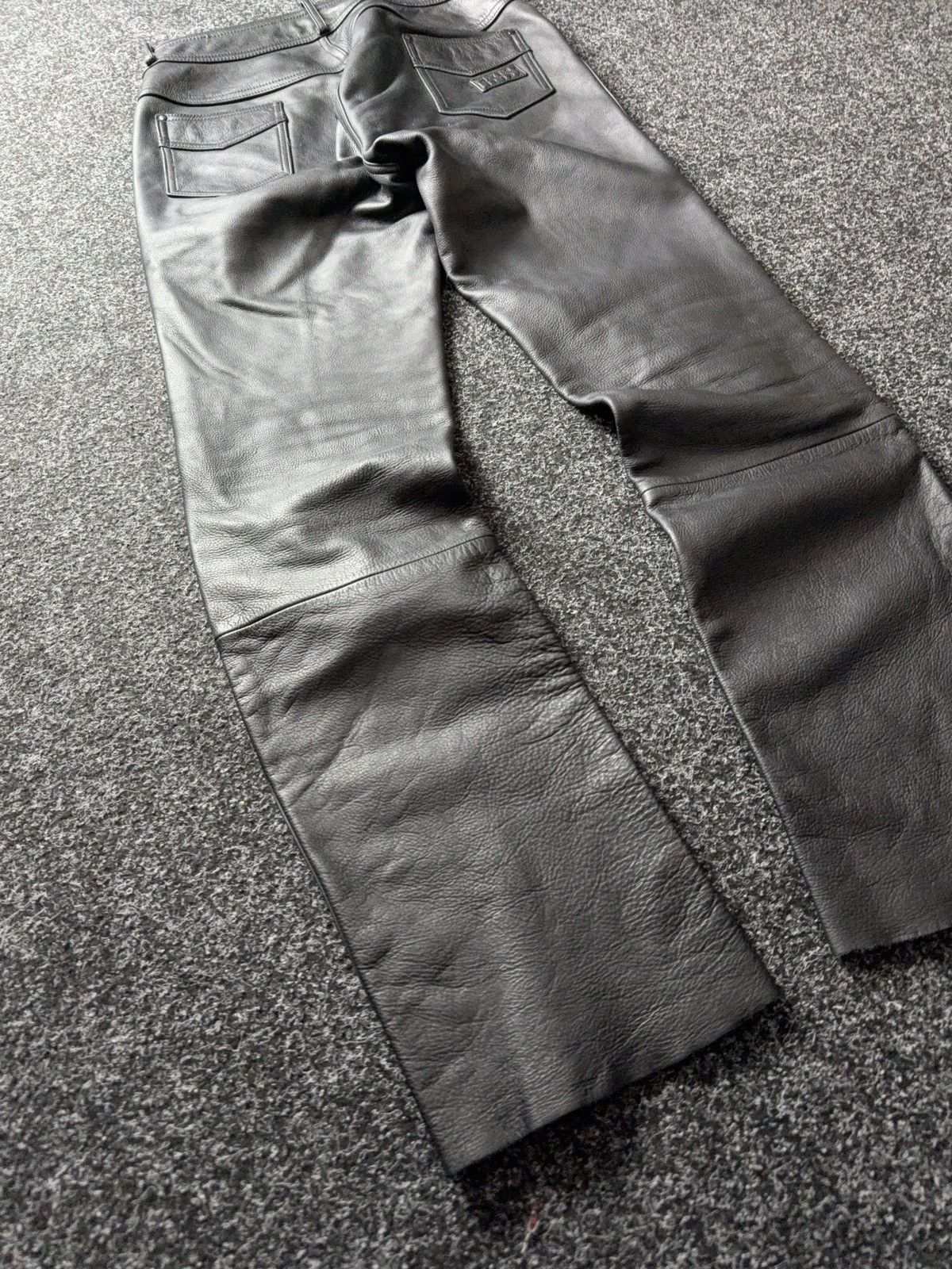 Genuine Leather 00s Racing Moto Biker Rock Punk Chrome Style Leather Pants Size US 32 / EU 48 - 18 Thumbnail
