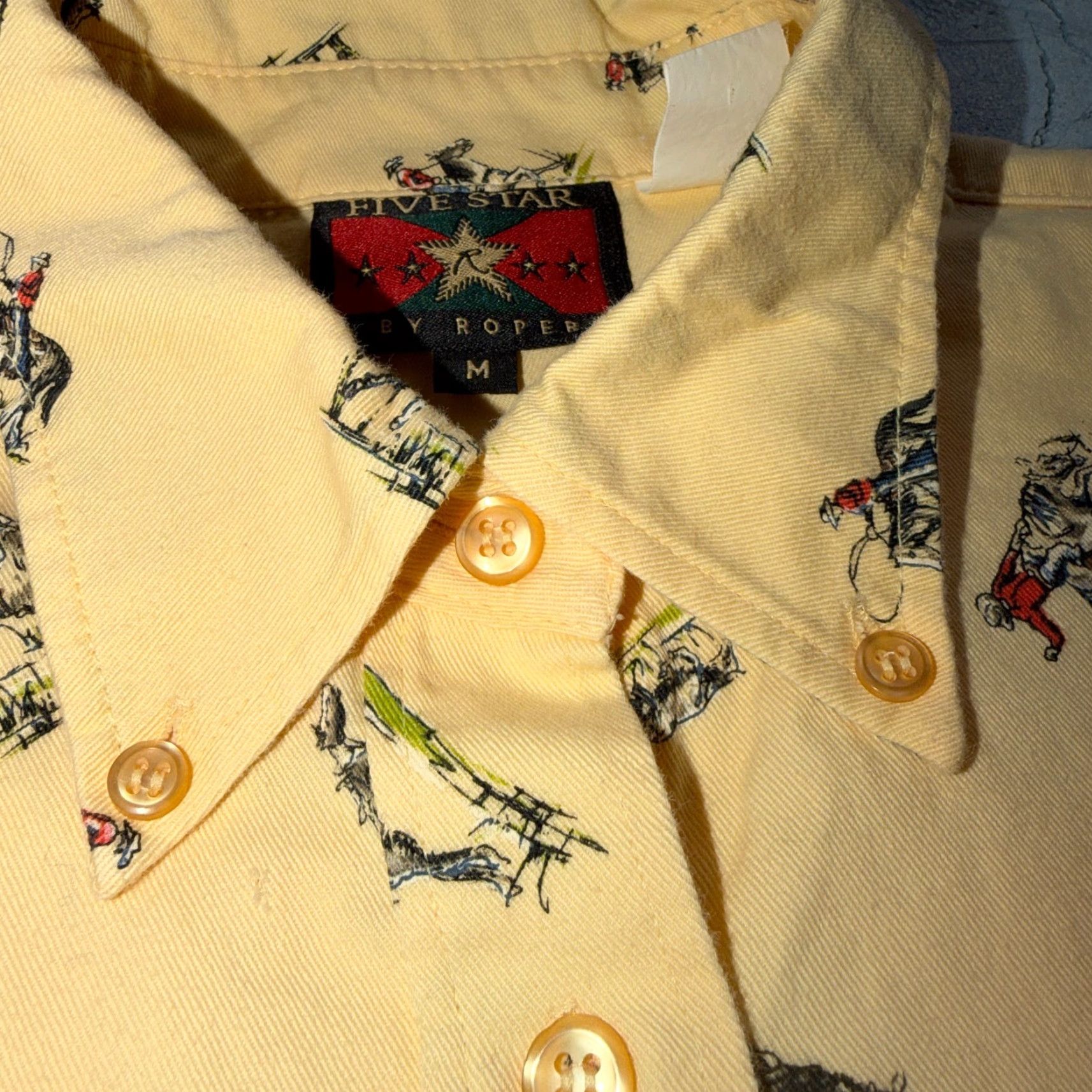 Roper VINTAGE Five Star by Roper Western Button Down Shirt M Horses AOP Shirt Size M / US 6-8 / IT 42-44 - 6 Thumbnail