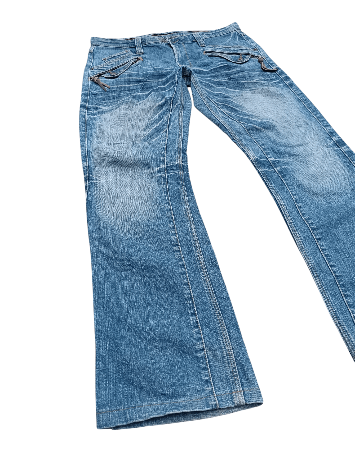 Japanese Brand FLARED 🔥 Nicole Club For Men Multi Pocket Whiskers Denim Size US 34 / EU 50 - 2 Thumbnail