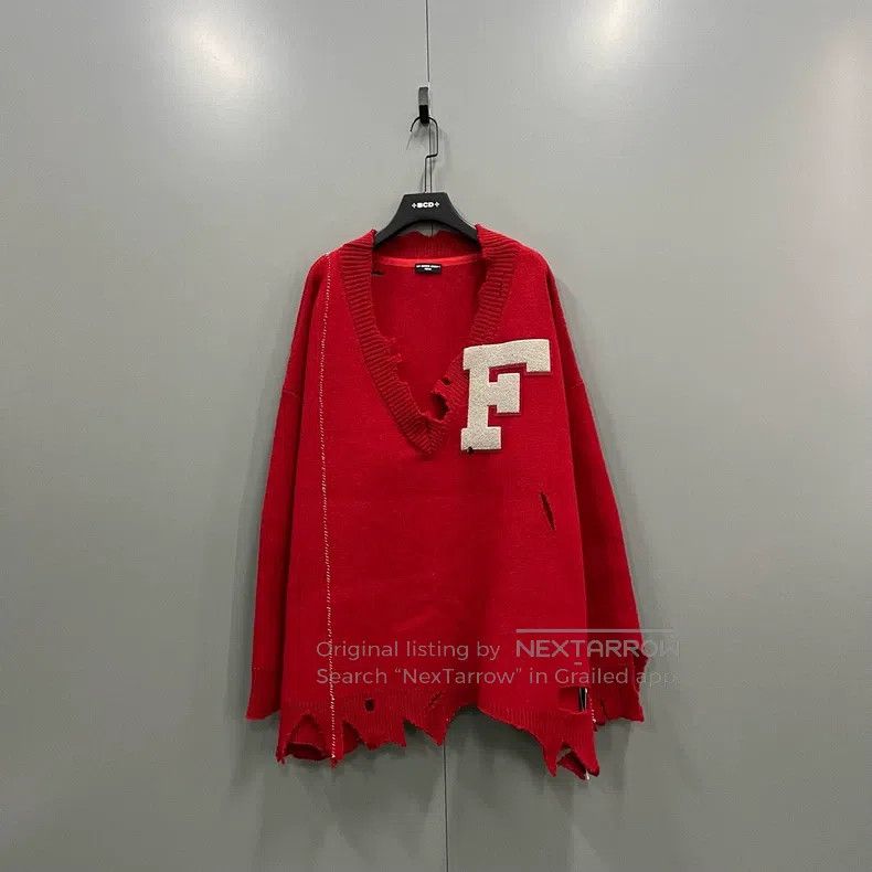 Raf Simons Raf Simons Fleece big F destroys knitwear Size US S / EU 44-46 / 1 - 1 Thumbnail