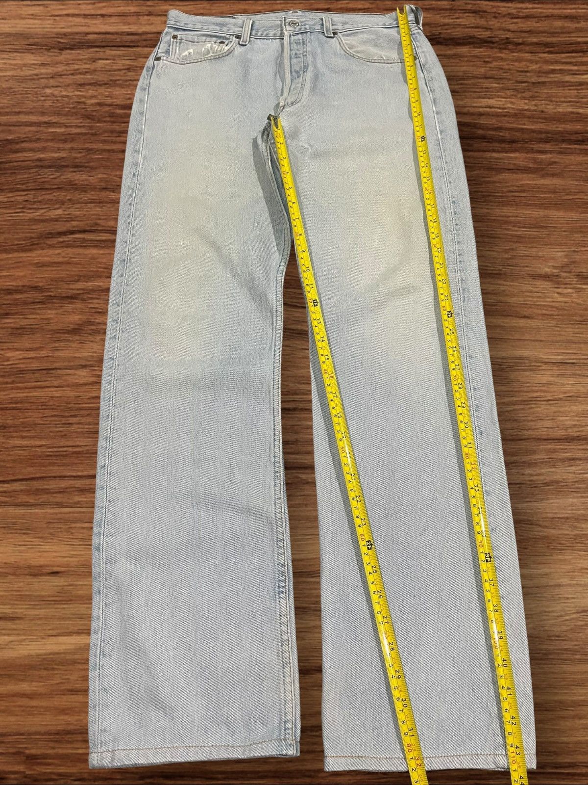 Levi's × Levi's Vintage Clothing Vintage 90s Levi’s 501 Light Blue Washed Button Fly Jeans Size US 33 - 15 Thumbnail