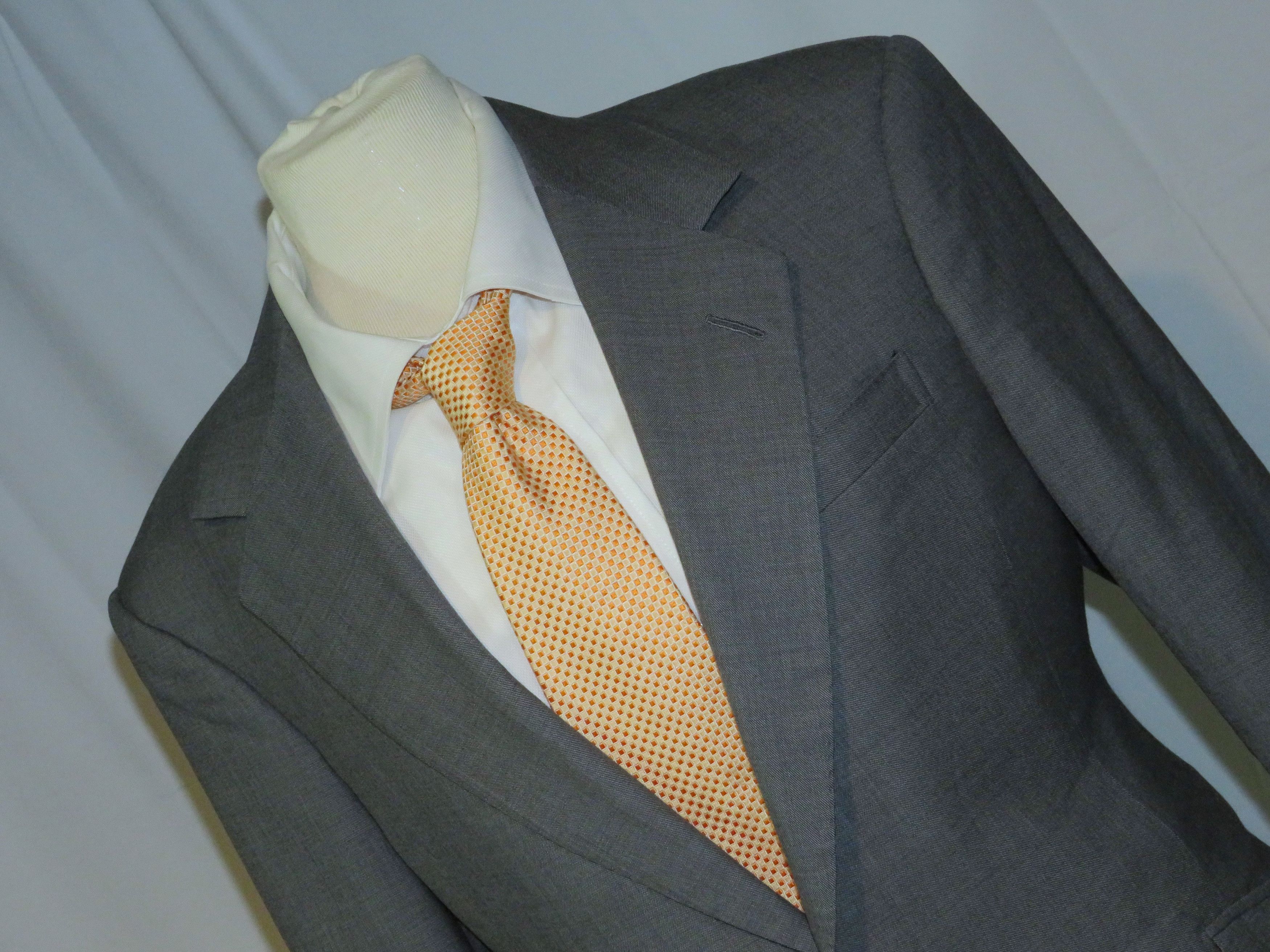 Huntsman × Savile Row Bespoke 2022 Solid Gray One Button Suit 34S Size 34S - 8 Thumbnail