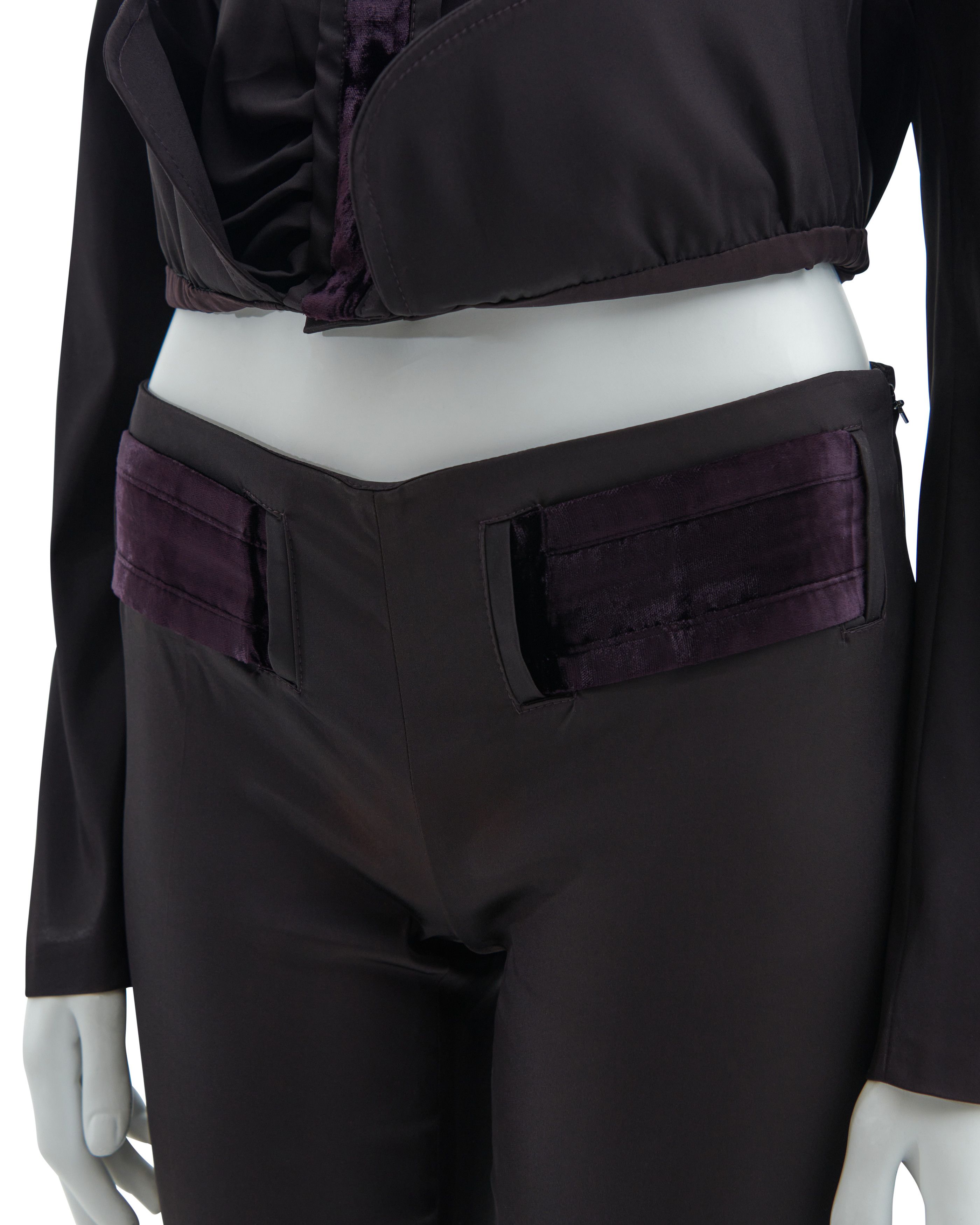 Gucci by Tom Ford F/W 2004 aubergine silk taffeta three pieces set Size S / US 4 / IT 40 - 15 Thumbnail