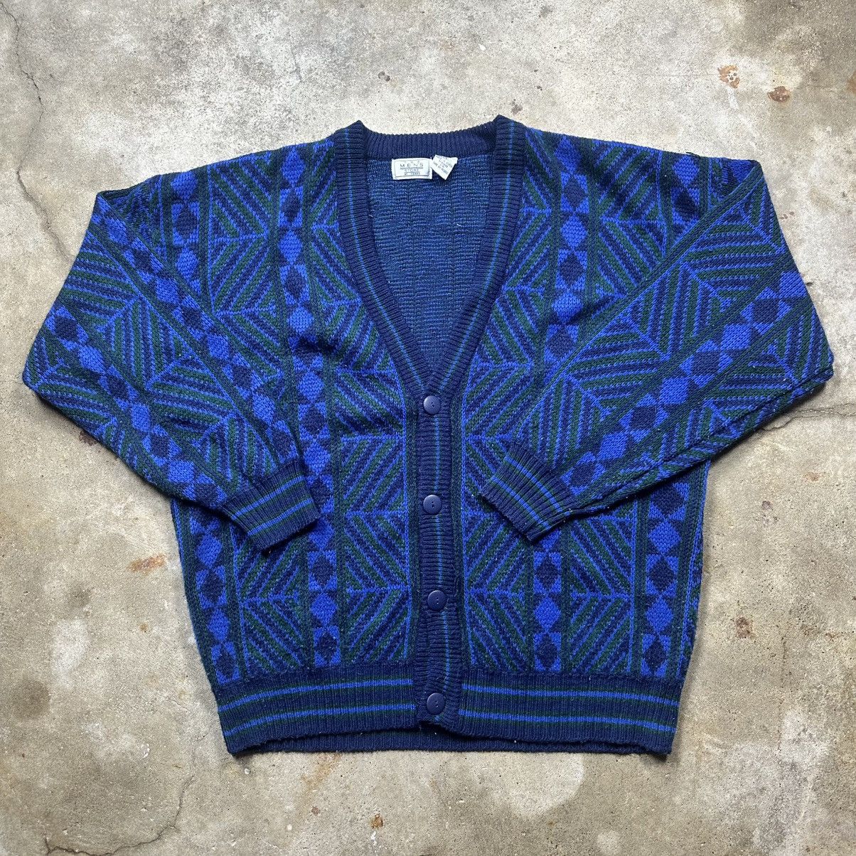 The Men's Store Vintage 80s Sears Aztec Tribal Knit Cardigan Sweater Size XL Size US XL / EU 56 / 4 - 1 Thumbnail