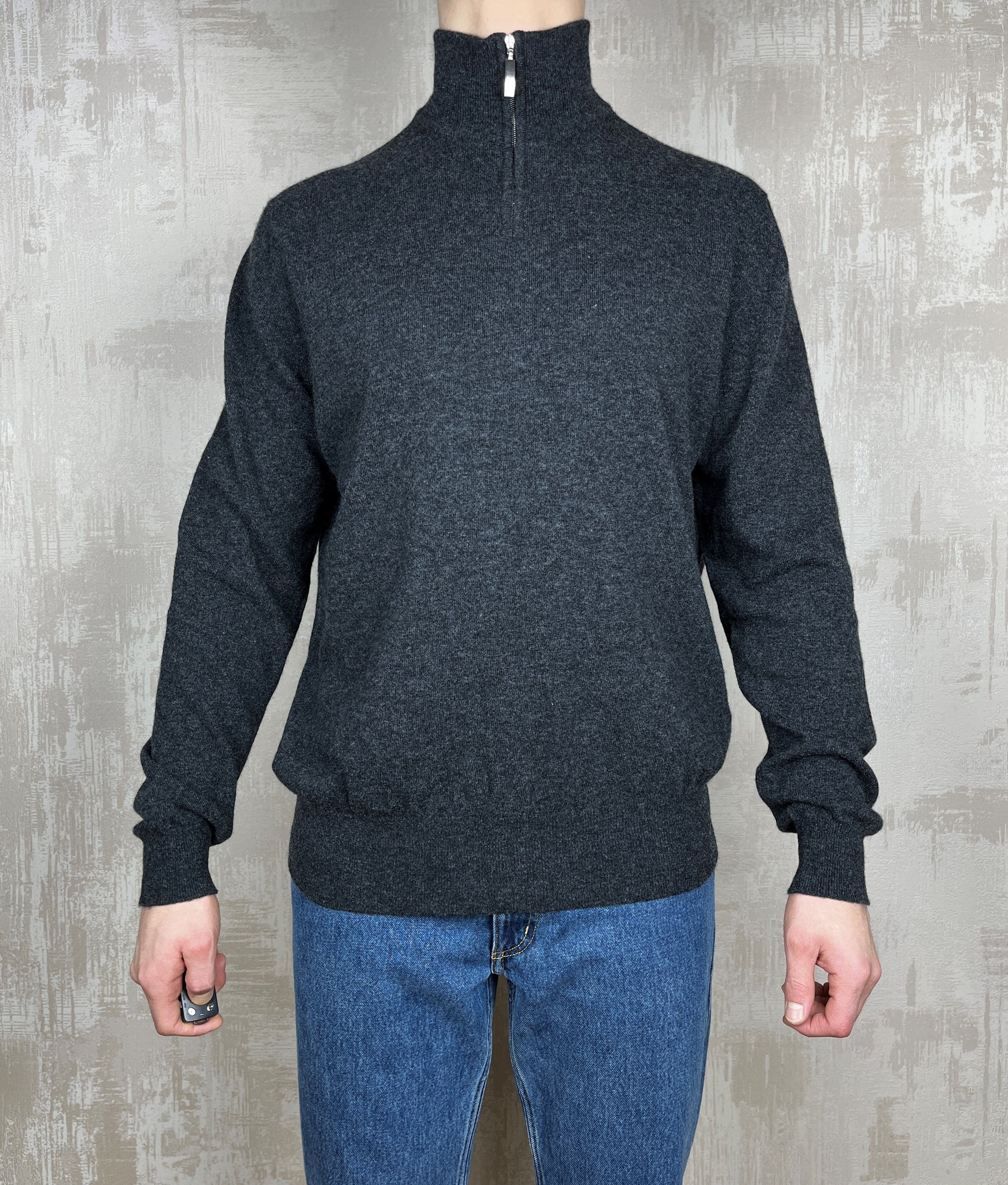 Scott & Charters Half Zip Wool Sweater Made in Scotland