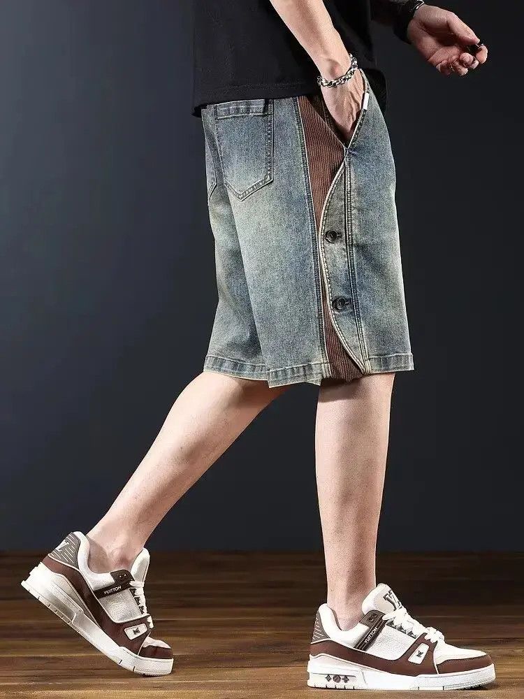 Japanese Brand Retro loose casual patchwork denim shorts Size US 32 / EU 48 - 3 Thumbnail