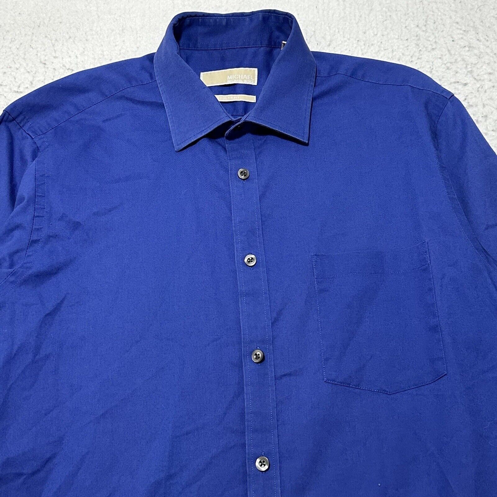 Michael Kors Michael Kors Large 16.5 - 34/35 Blue Button Down Dress Shirt Size US L / EU 52-54 / 3 - 2 Thumbnail