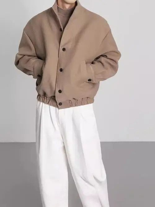 VIBE Work Button Up Beige Jacket Size US M / EU 48-50 / 2 - 6 Thumbnail