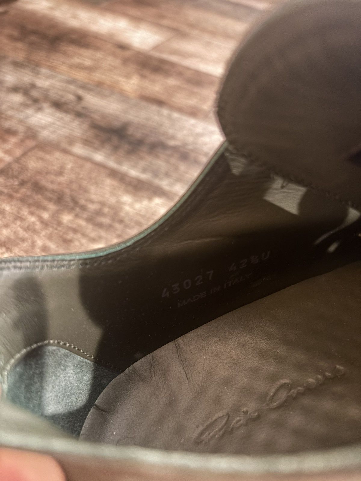 Rick Owens Mainline Green Waxed Leather Ramones Low Size US 10 / EU 43 - 5 Thumbnail