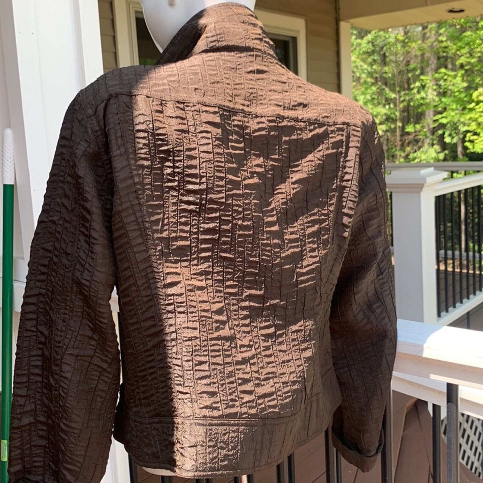 Chicos Chicos chocolate brown textured jacket blazer Size XL / US 12-14 / IT 48-50 - 6 Thumbnail