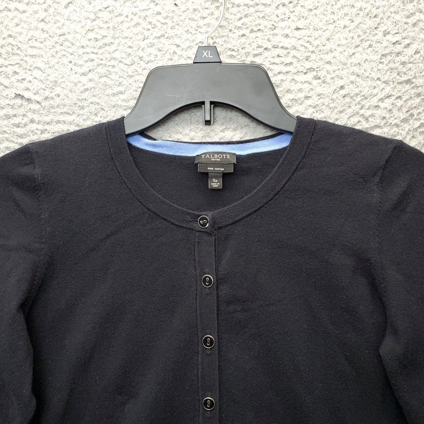 Talbots Talbots Cardigan Sweater Women PS Black Pima Cotton Ribbed Hem/Cuff Button Front Size S / US 4 / IT 40 - 4 Thumbnail