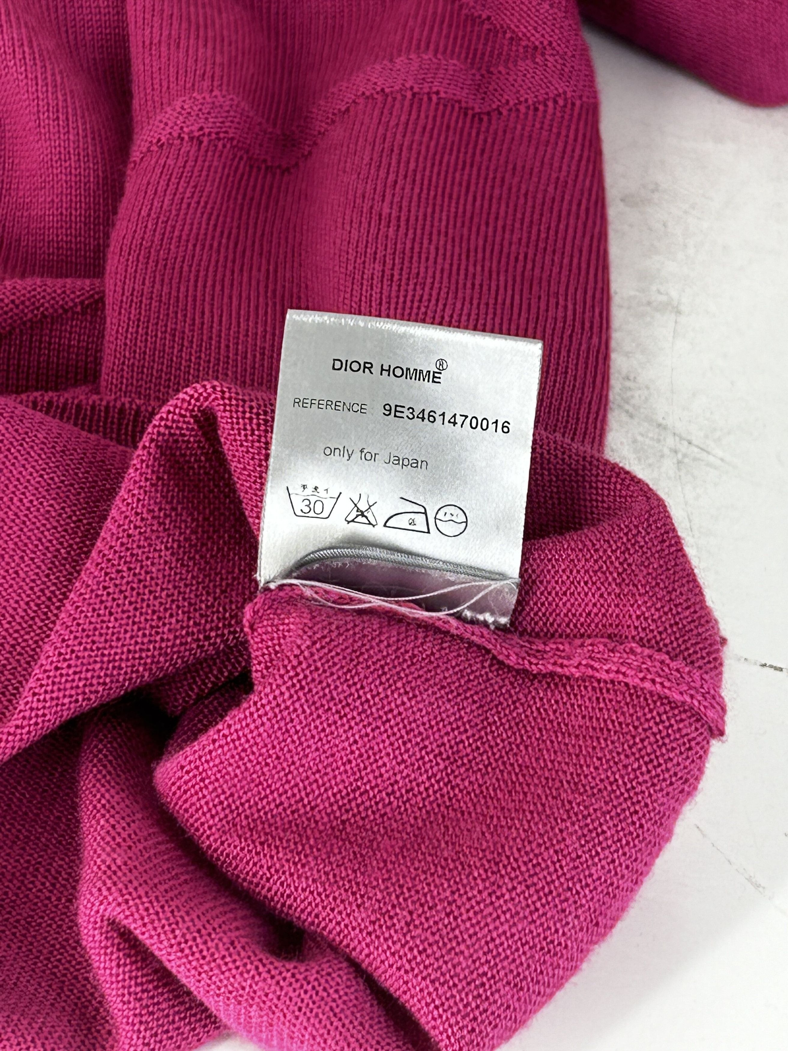 Dior DIOR HOMME FUSCHIA CUT & SEW PANLE V-NECK KNITWEAR Size US M / EU 48-50 / 2 - 6 Thumbnail