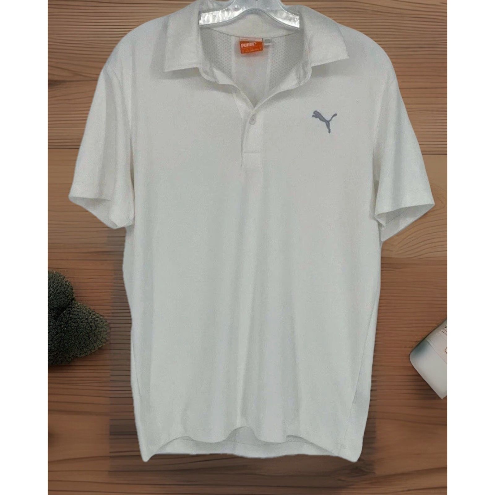 Puma Mens Puma Italia White ShortSleeve Collared Polo Shirt Medium Size US M / EU 48-50 / 2 - 2 Thumbnail