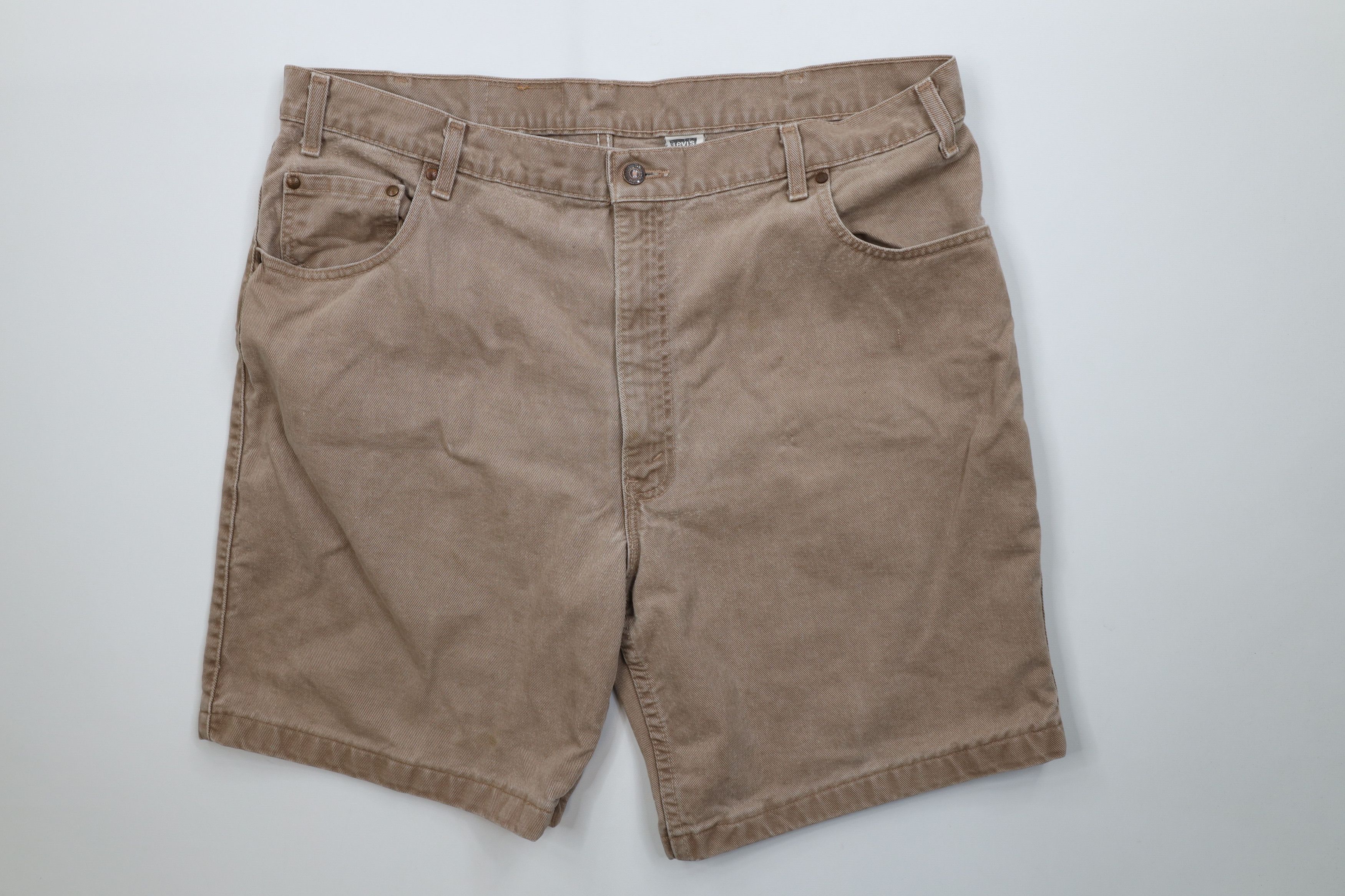 Levi's Vintage 90s Levis Loose Denim Jean Shorts Brown Cotton USA Size US 42 / EU 58 - 1 Thumbnail
