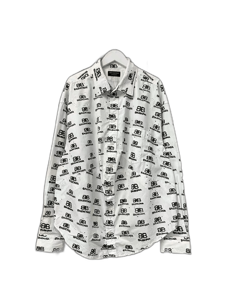 Balenciaga Balenciaga Shirt with Logo Print Size US S / EU 44-46 / 1 - 1 Thumbnail