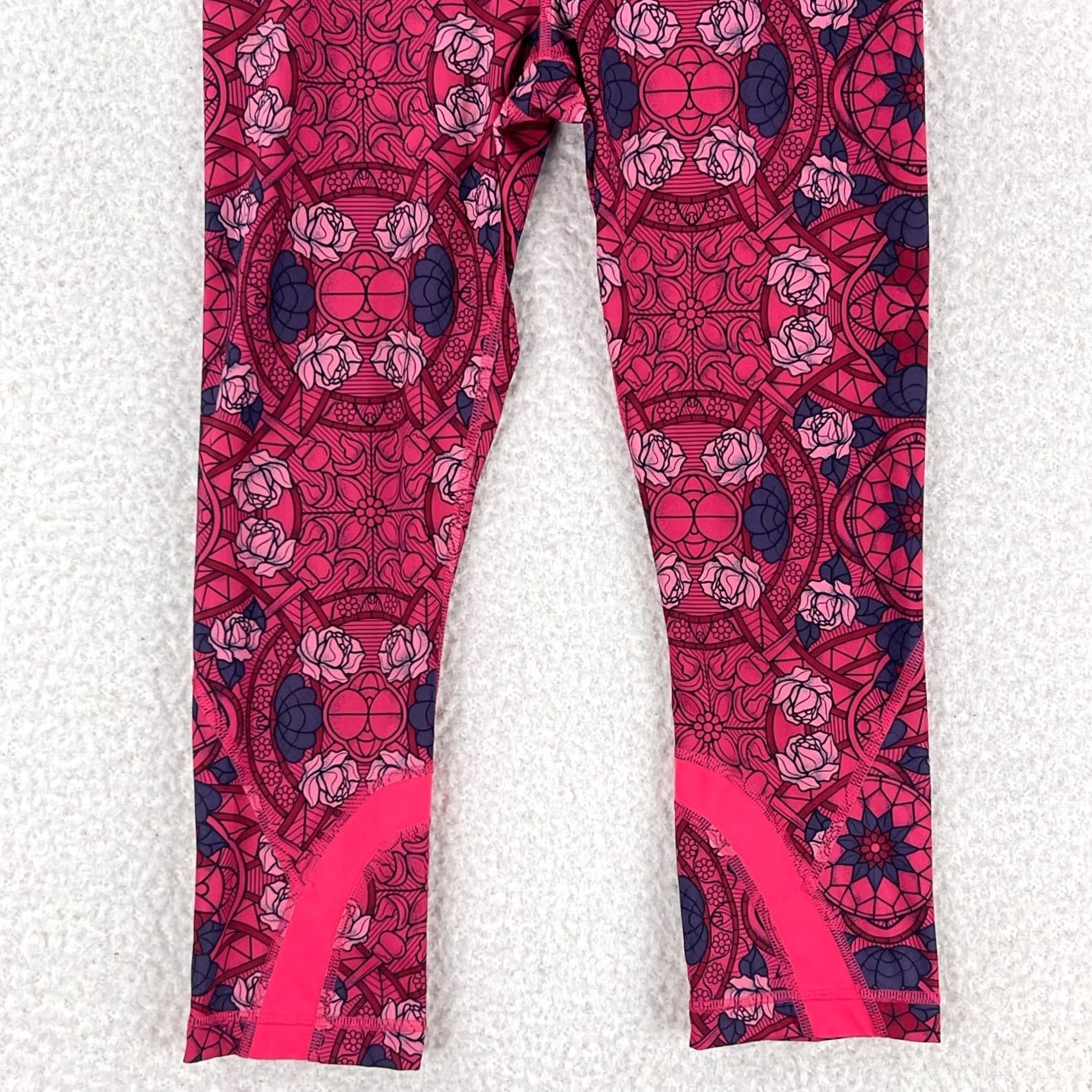Lululemon Lululemon Inspire Crop II Leggings Womens Size 6 Pink Floral Pull On Yoga Gym Crop Leggings Varsity style Size 27" / US 4 / IT 40 - 3 Thumbnail