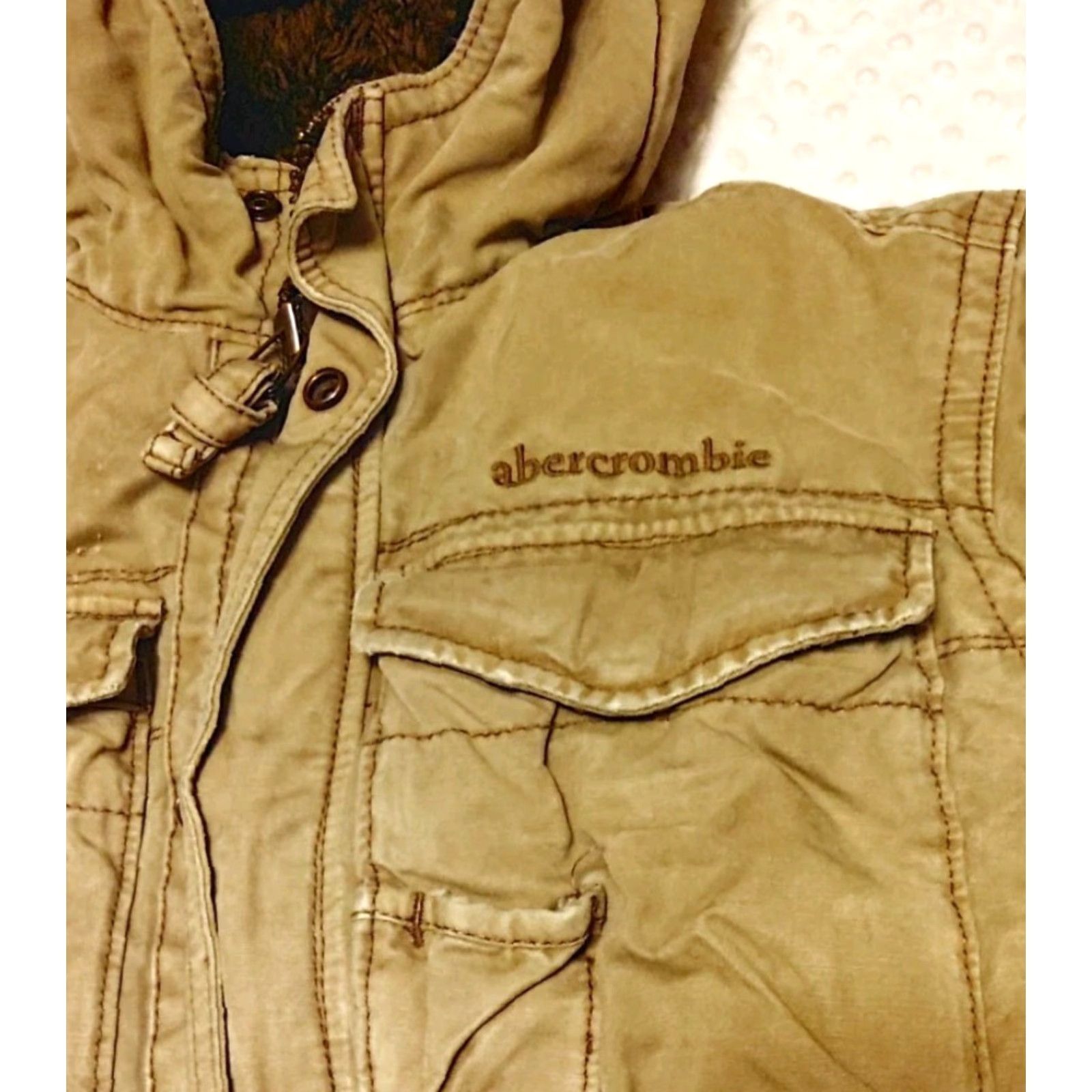 Abercrombie & Fitch VINTAGE Abercrombie & Fitch Wilcox Jacket Mens L Olive Drab Cotton Canvas Hood Jacket Size US L / EU 52-54 / 3 - 3 Thumbnail