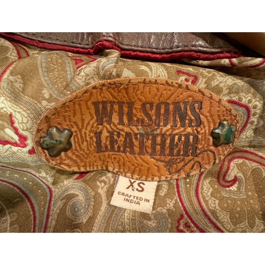 Wilsons Leather Vintage Brown Wilsons 100% Leather Maxima Fitted 90s Y2K 70s Size XS / US 0-2 / IT 36-38 - 14 Thumbnail