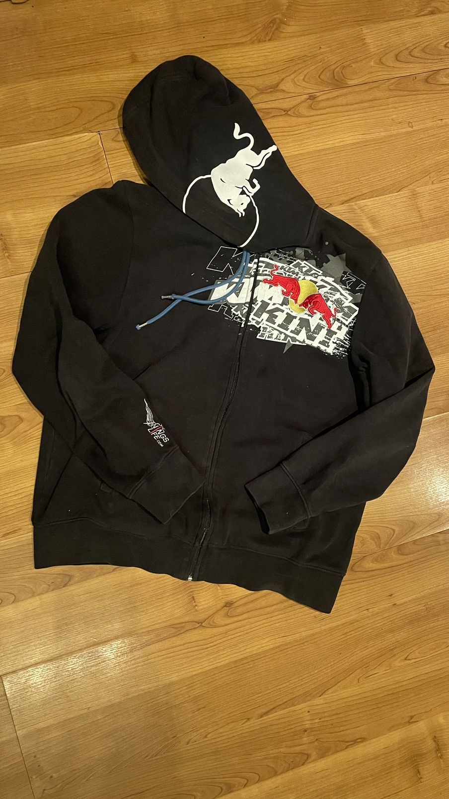 Kini Red Bull Vintage Y2K Motocross Racing Zip up Hoodie