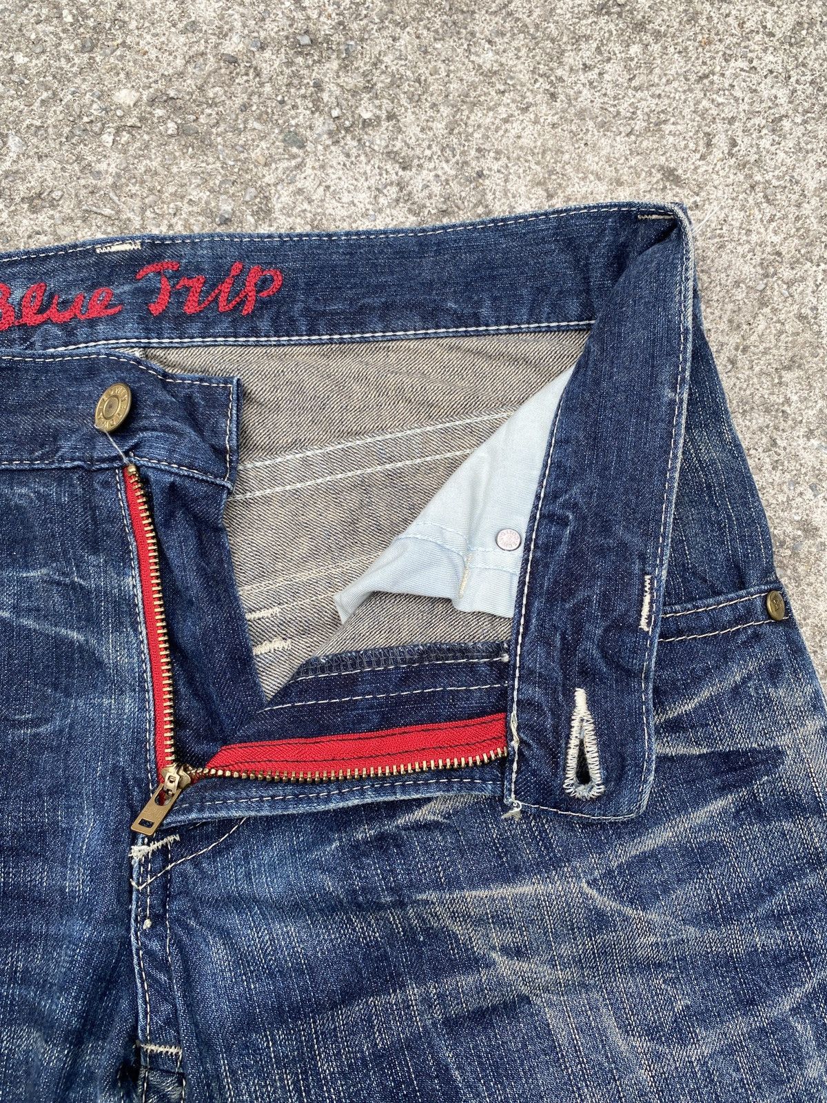 Edwin × Japanese Brand × Tornado Mart 2000s - Edwin Blue Trip Claw Marks Design Flare Denim Size US 32 / EU 48 - 17 Thumbnail