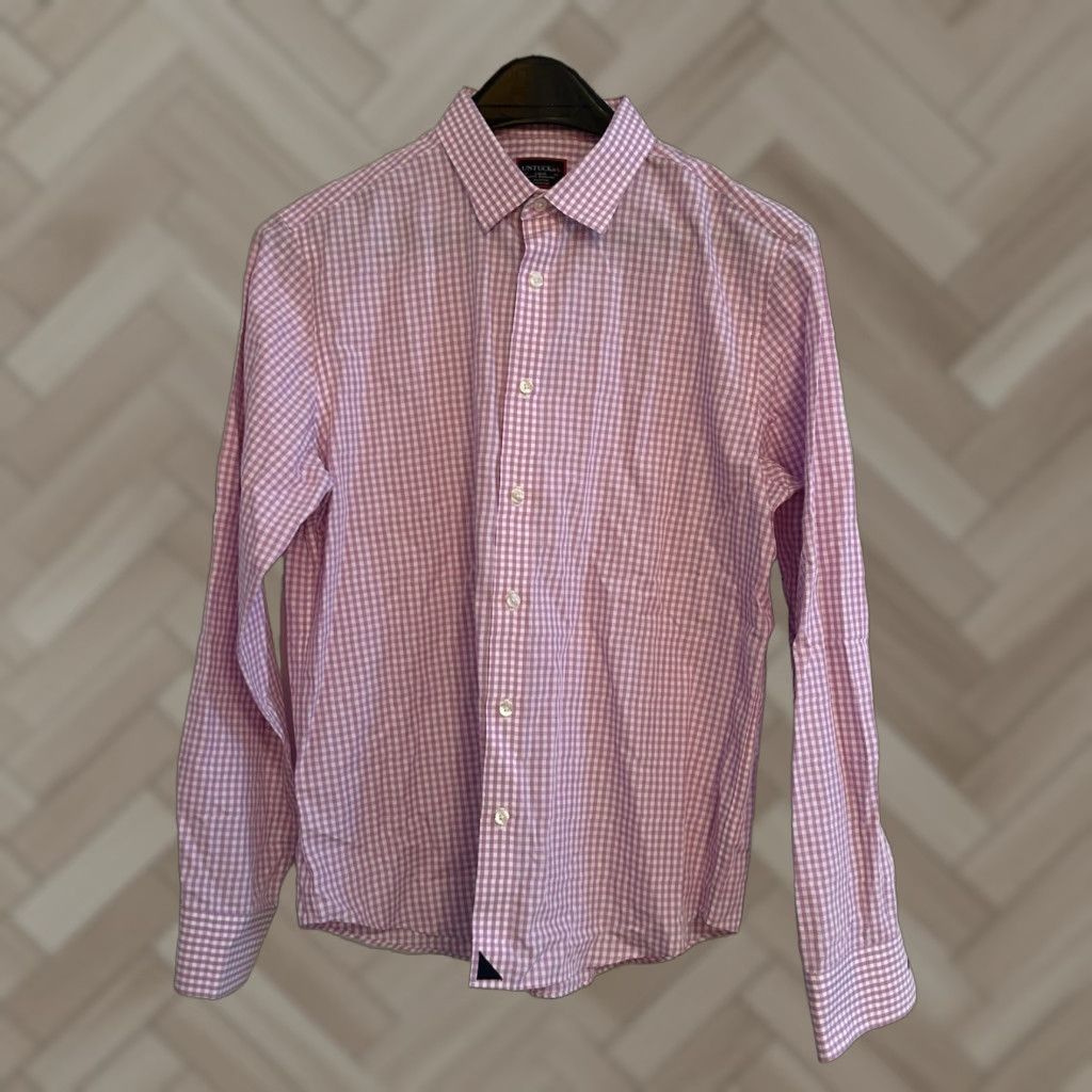 UNTUCKit UNTUCKit Shirt Mens Pink Plaid Slim Fit Button-Down Long Sleeve Large Regular Pink Plaid Modern Classic Size US L / EU 52-54 / 3 - 1 Thumbnail